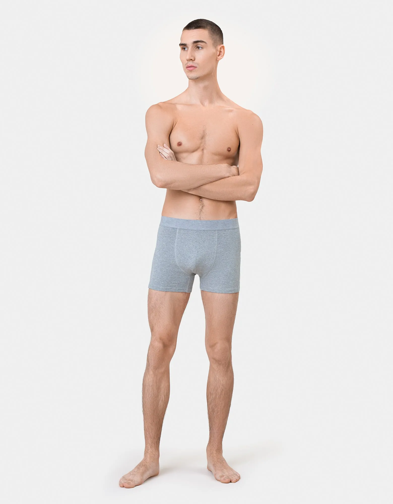 Classic Organic Boxer Briefs - Heather Grey
