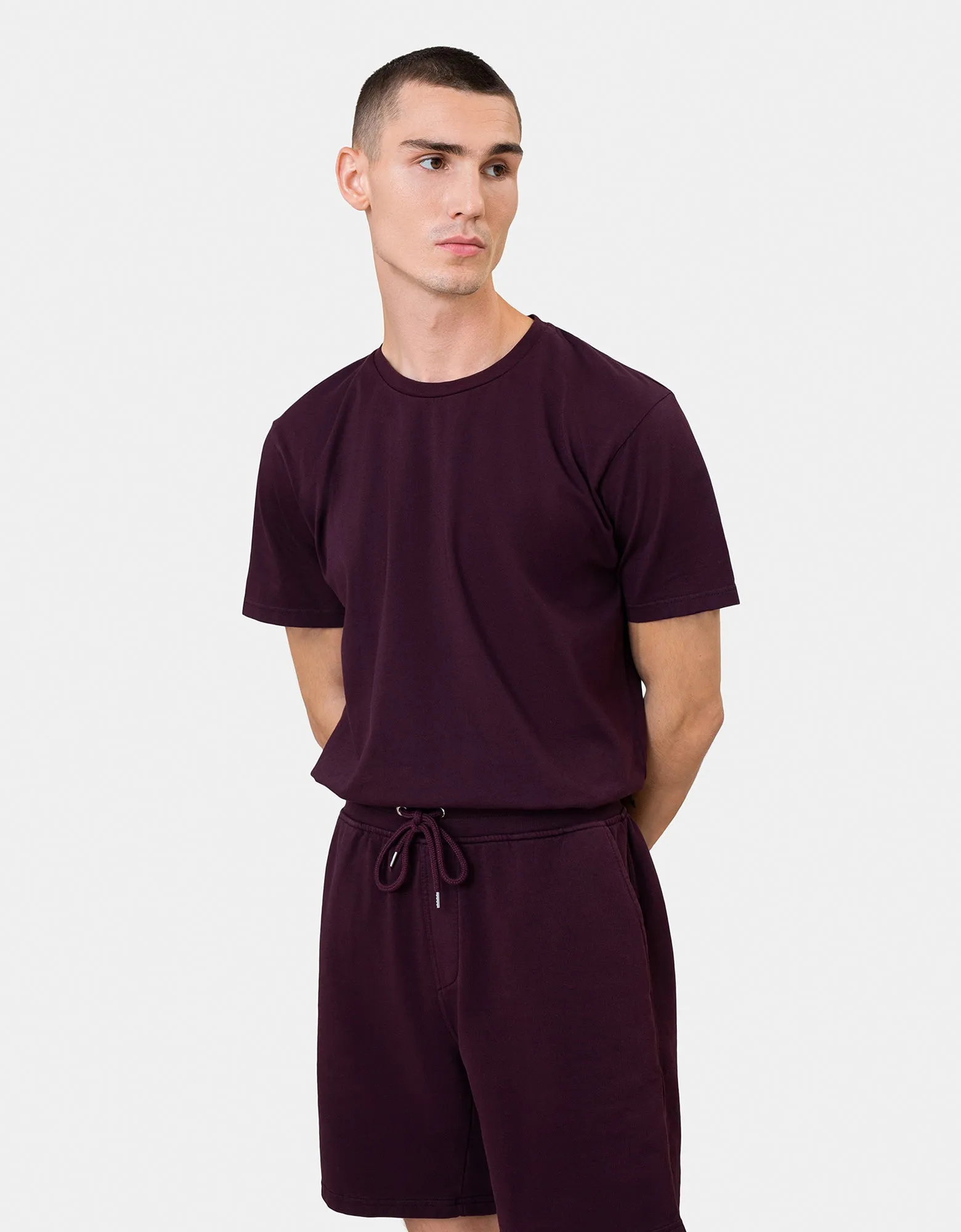 Classic Organic Sweatshorts - Oxblood Red