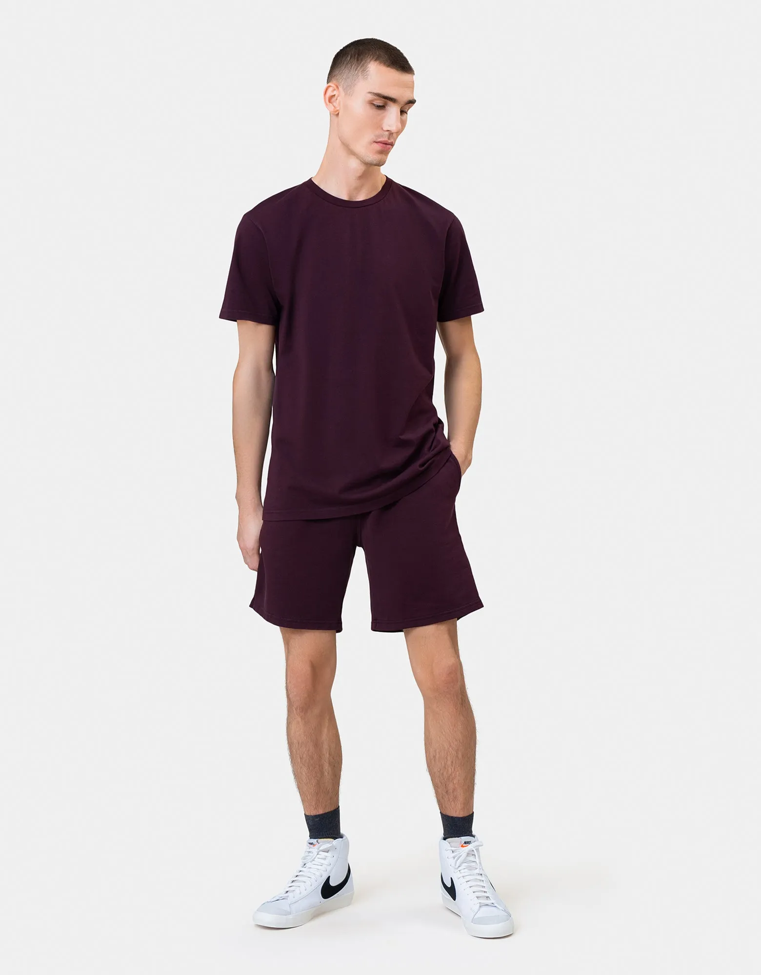 Classic Organic Sweatshorts - Oxblood Red