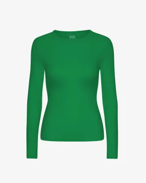 COLORFUL STANDARD - LONG-SLEEVED RIB T-SHIRT - KELLY GREEN