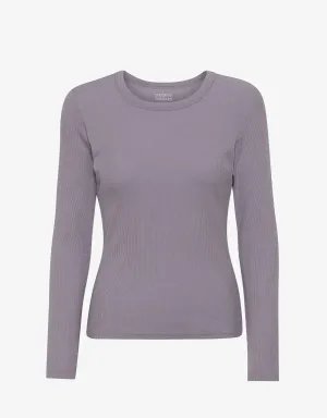 COLORFUL STANDARD - LONG-SLEEVED RIB TEE - PURPLE HAZE