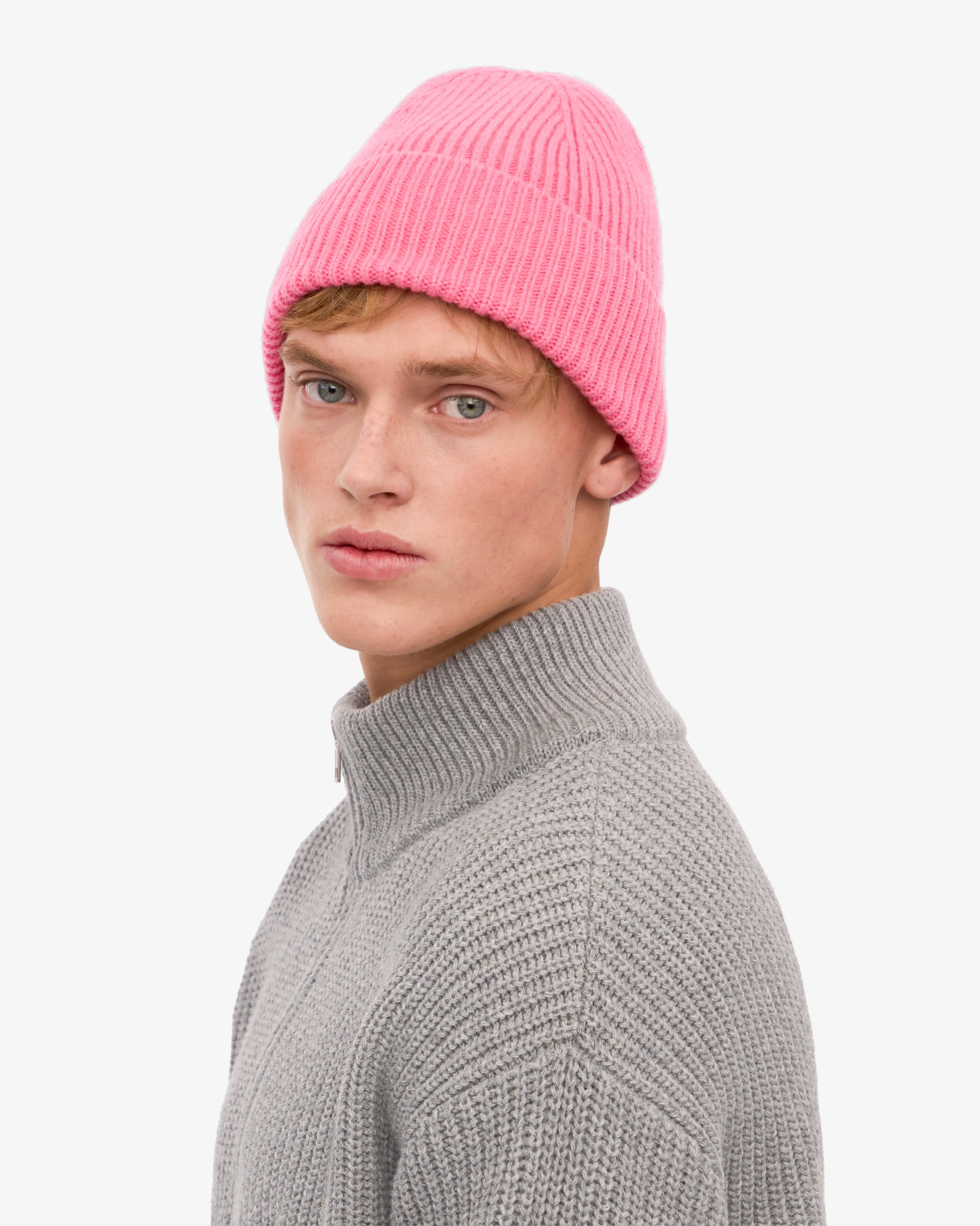 Merino Wool Beanie - Bubblegum Pink