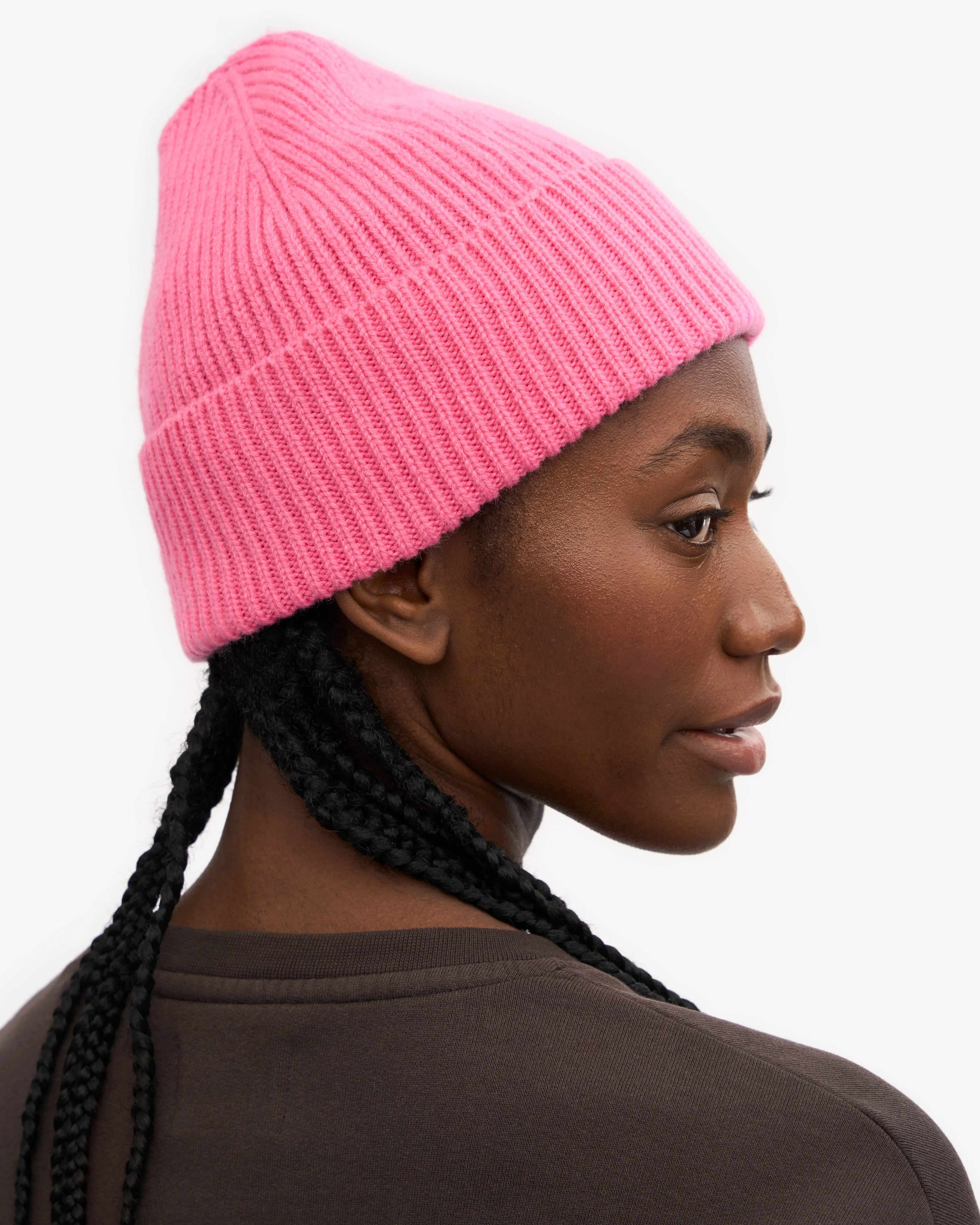 Merino Wool Beanie - Bubblegum Pink