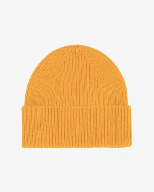 Merino Wool Beanie - Burned Yellow