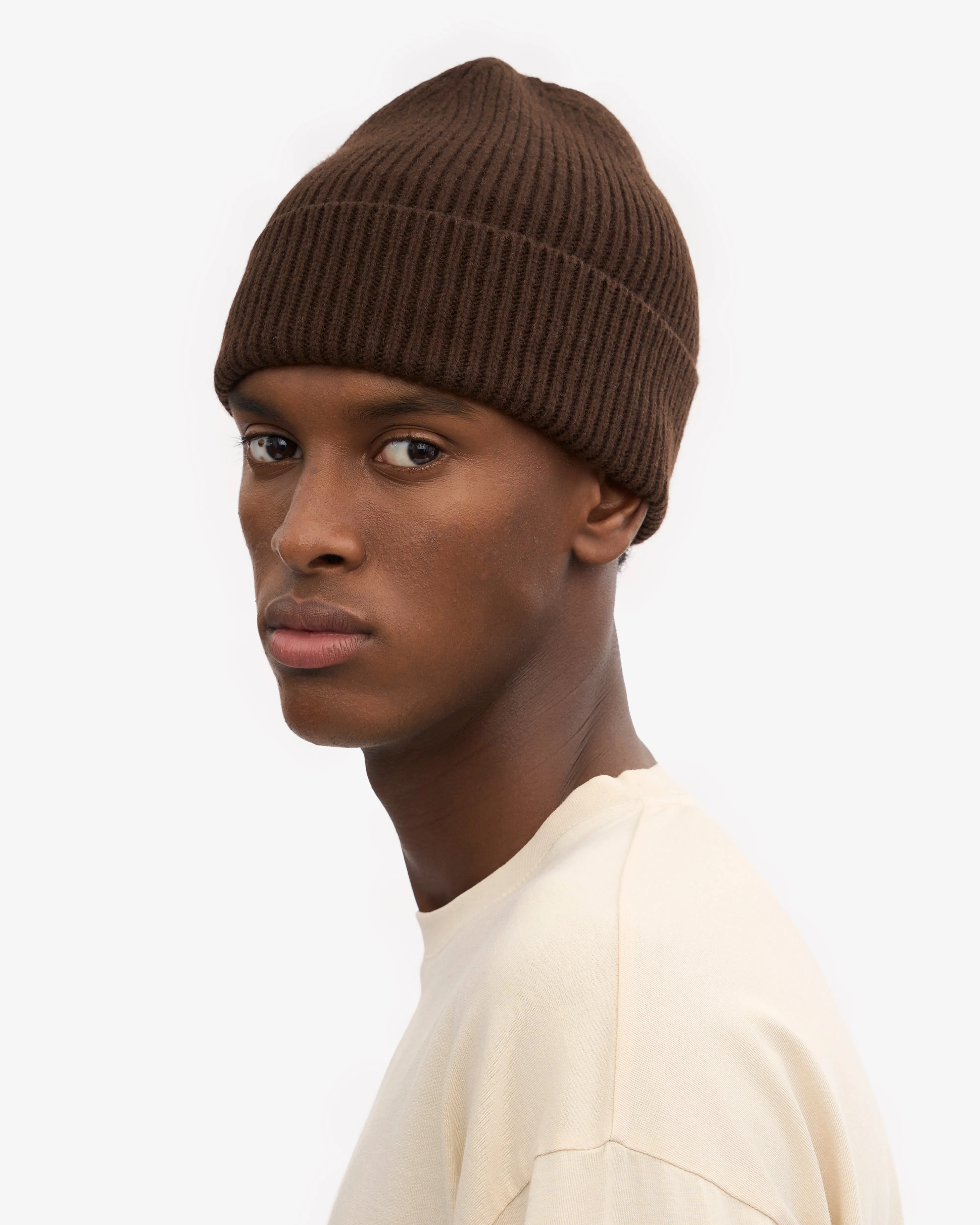 Merino Wool Beanie - Coffee Brown