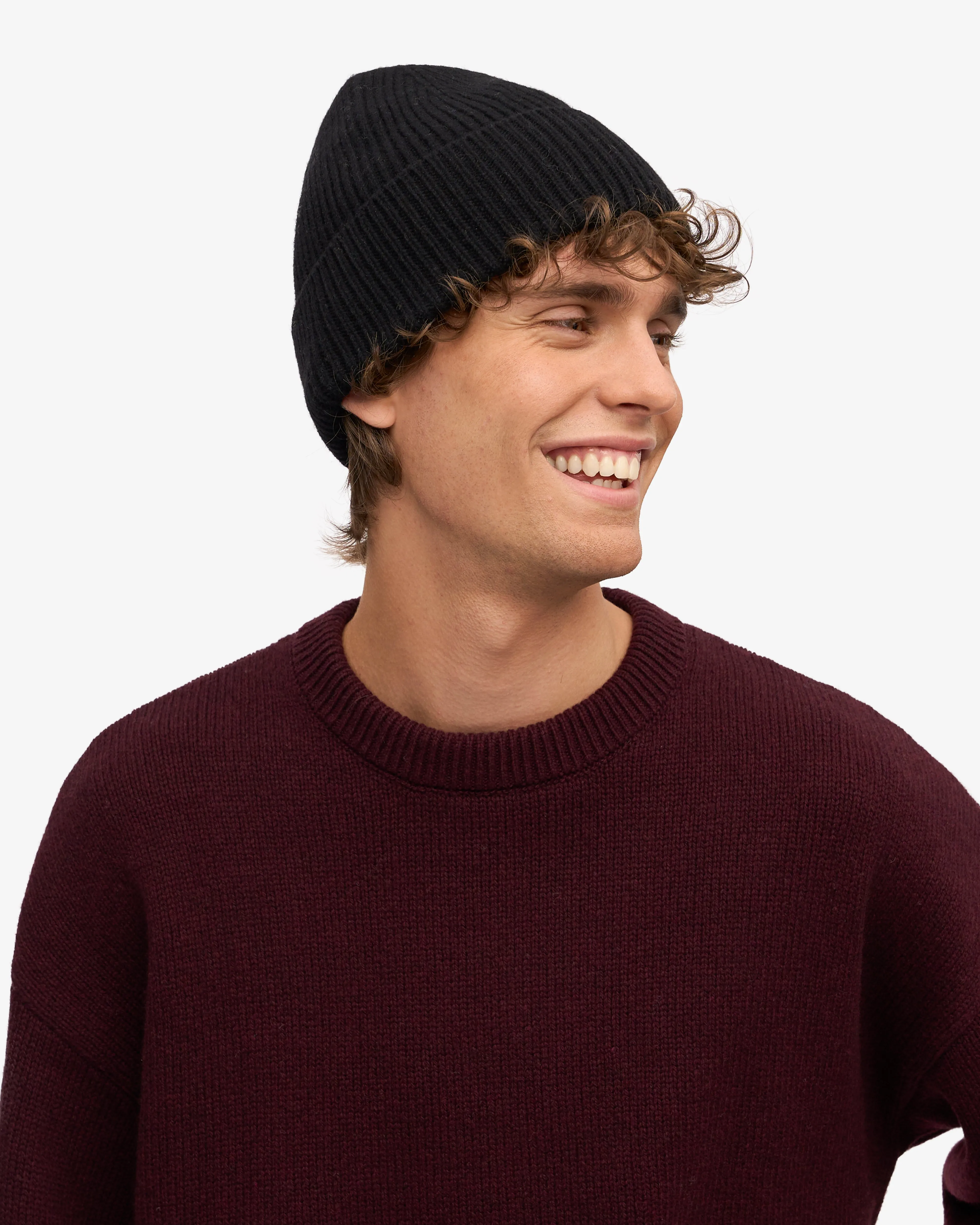 Merino Wool Beanie - Deep Black