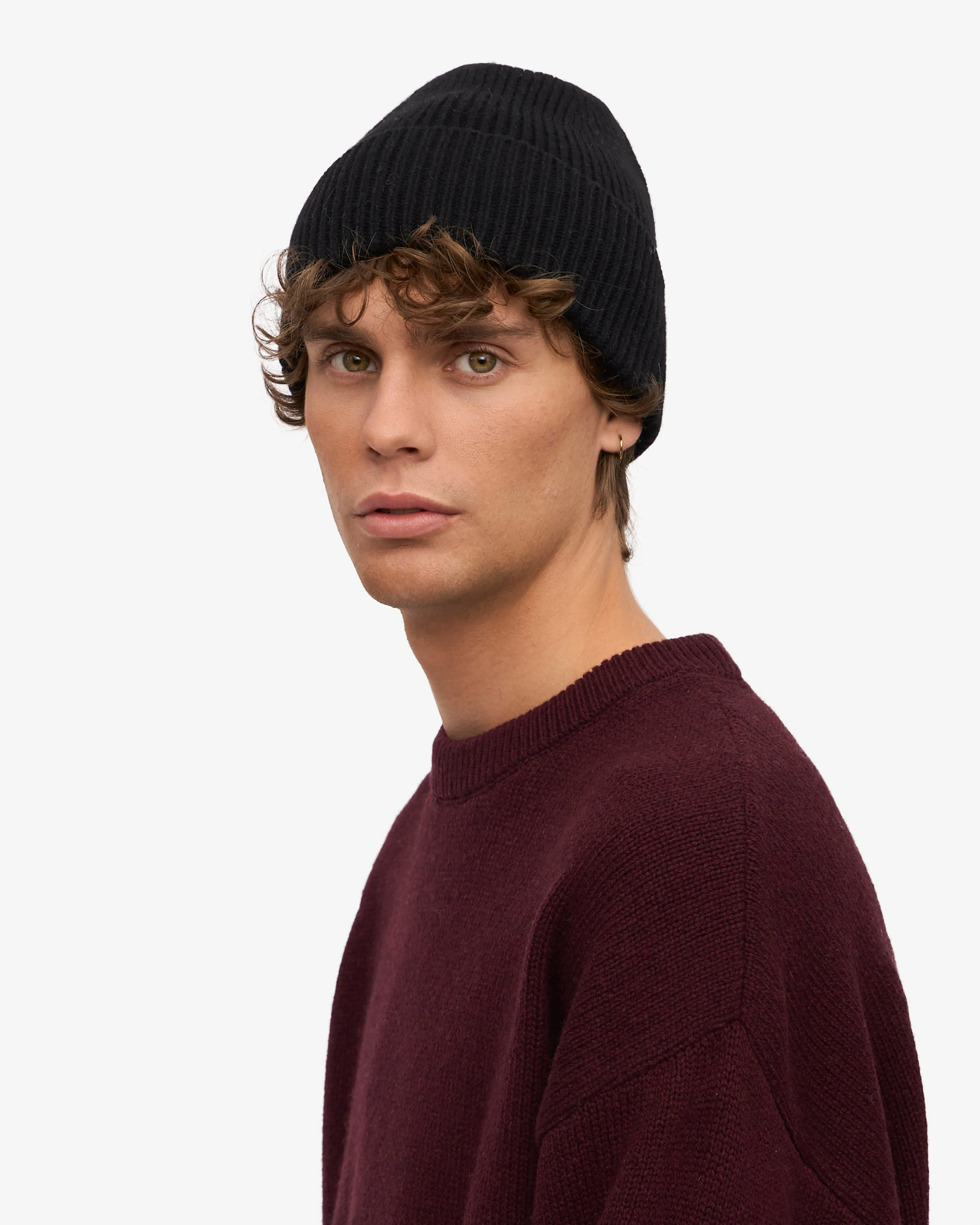 Merino Wool Beanie - Deep Black