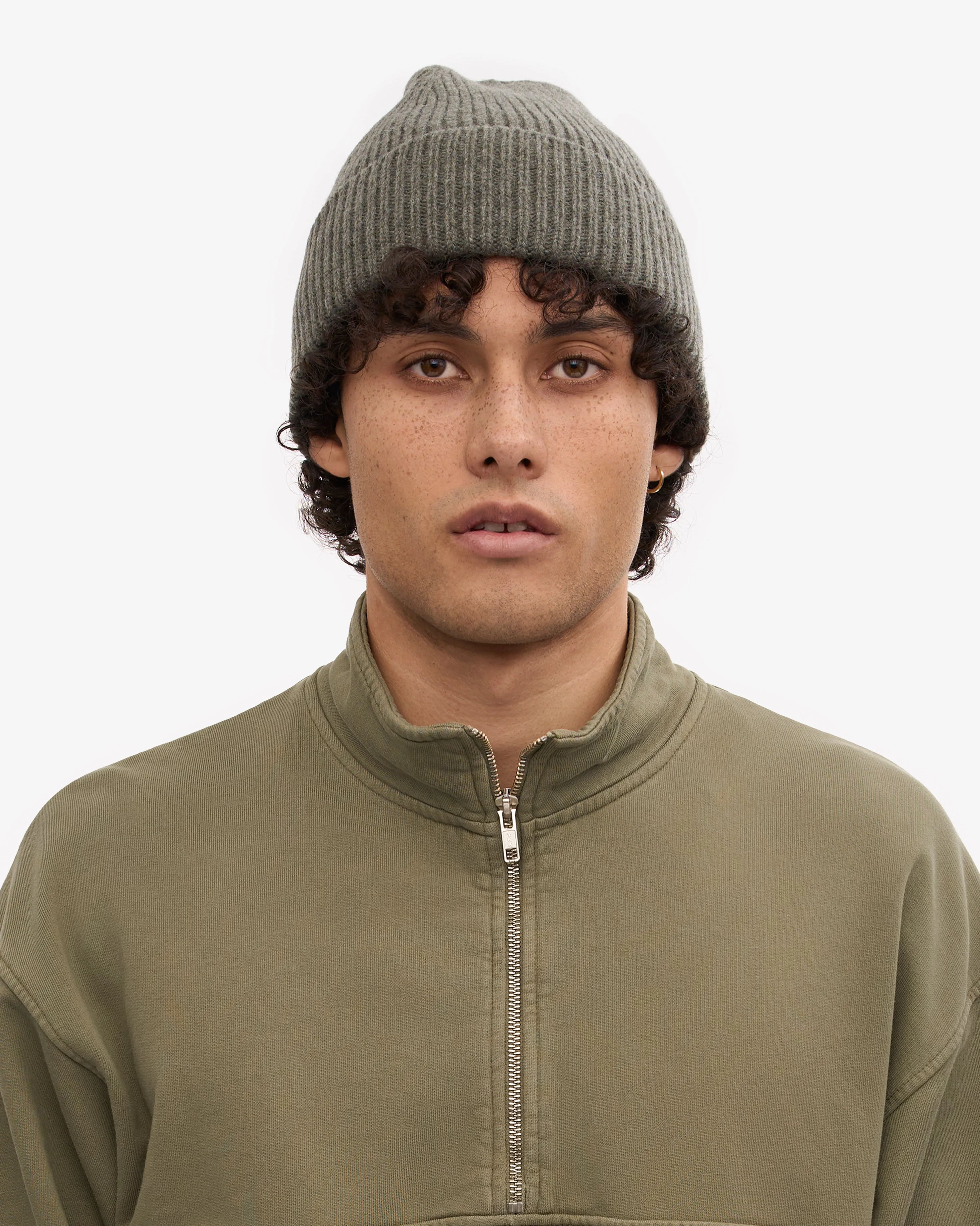 Merino Wool Beanie - Dusty Olive