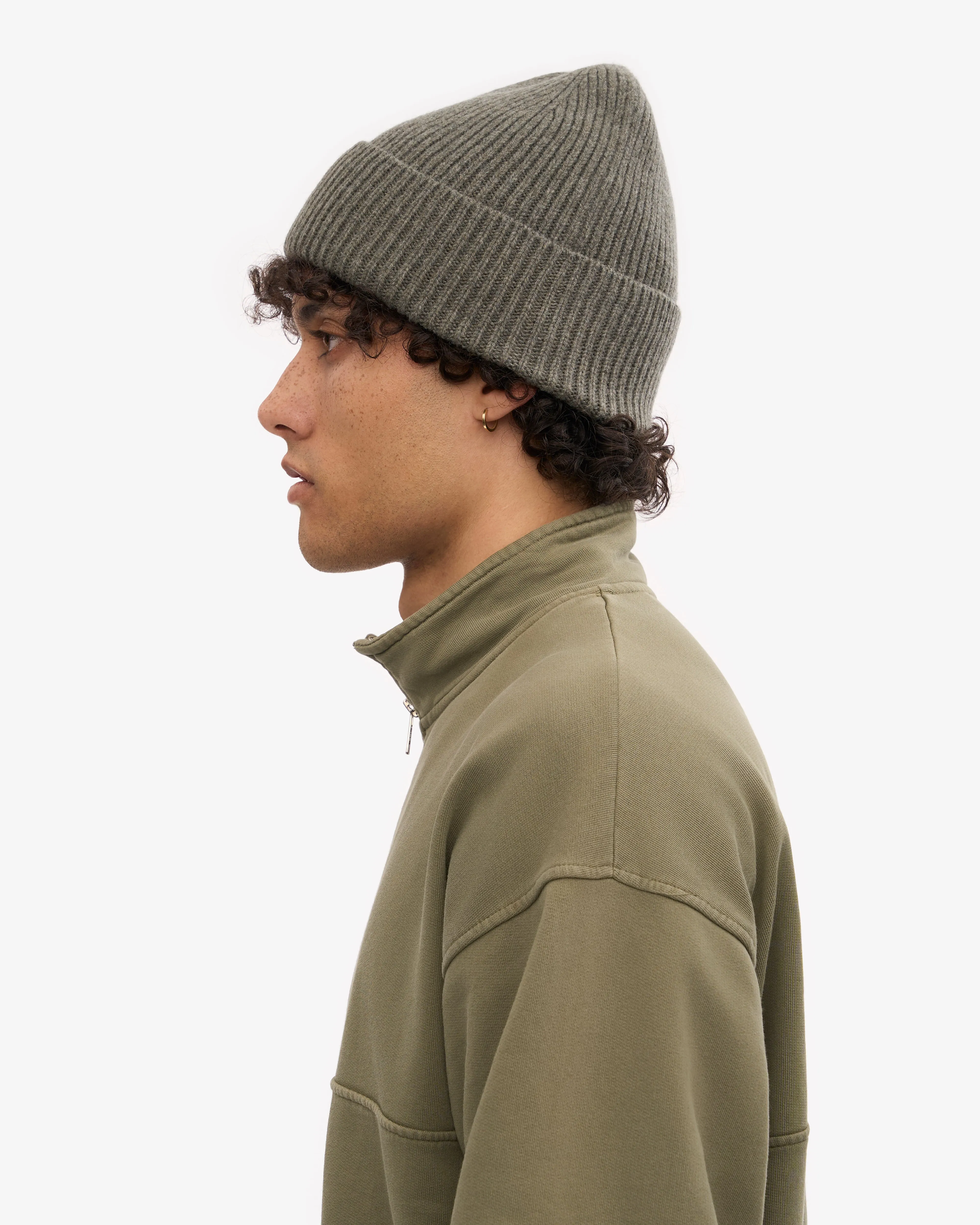 Merino Wool Beanie - Dusty Olive