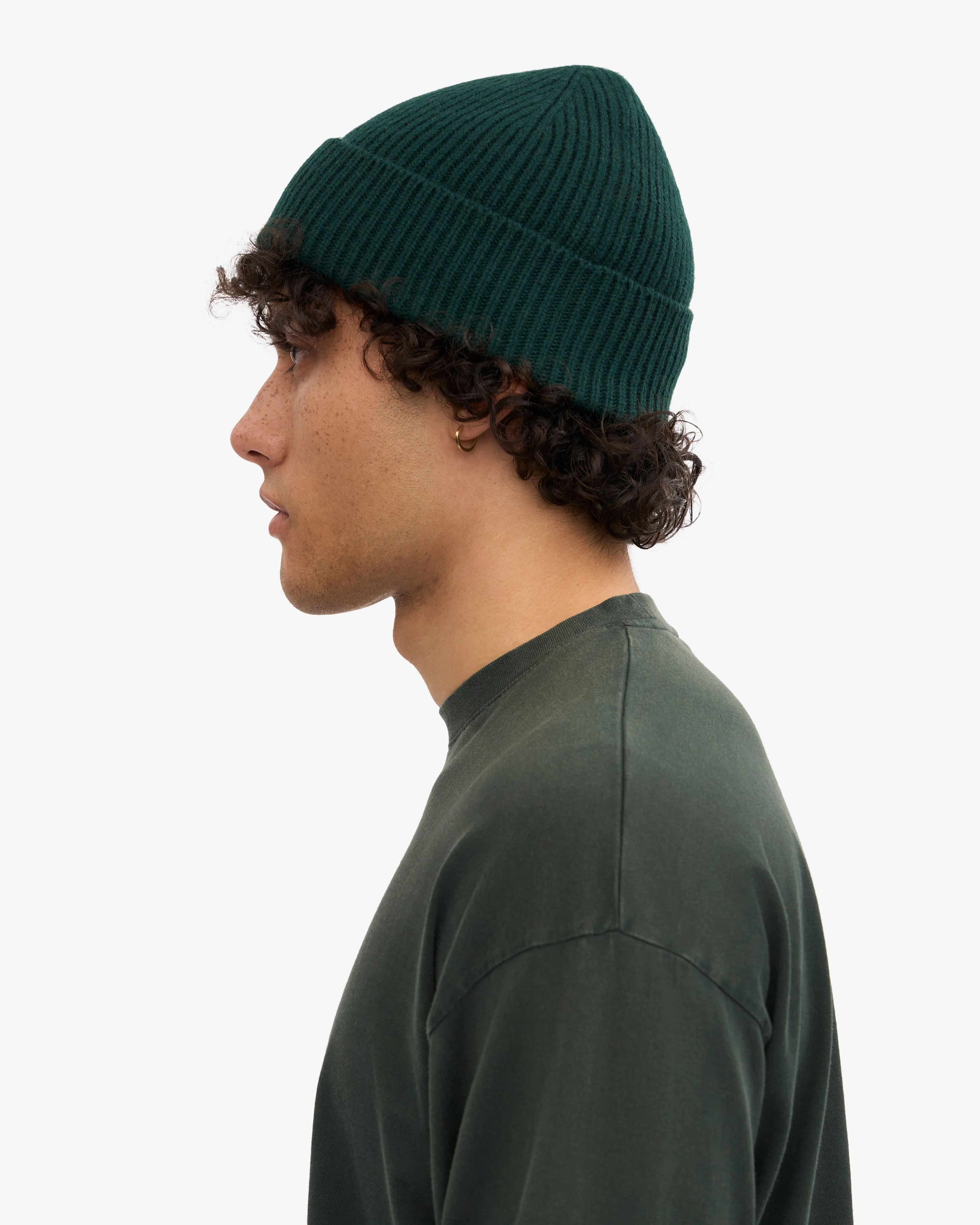 Merino Wool Beanie - Emerald Green