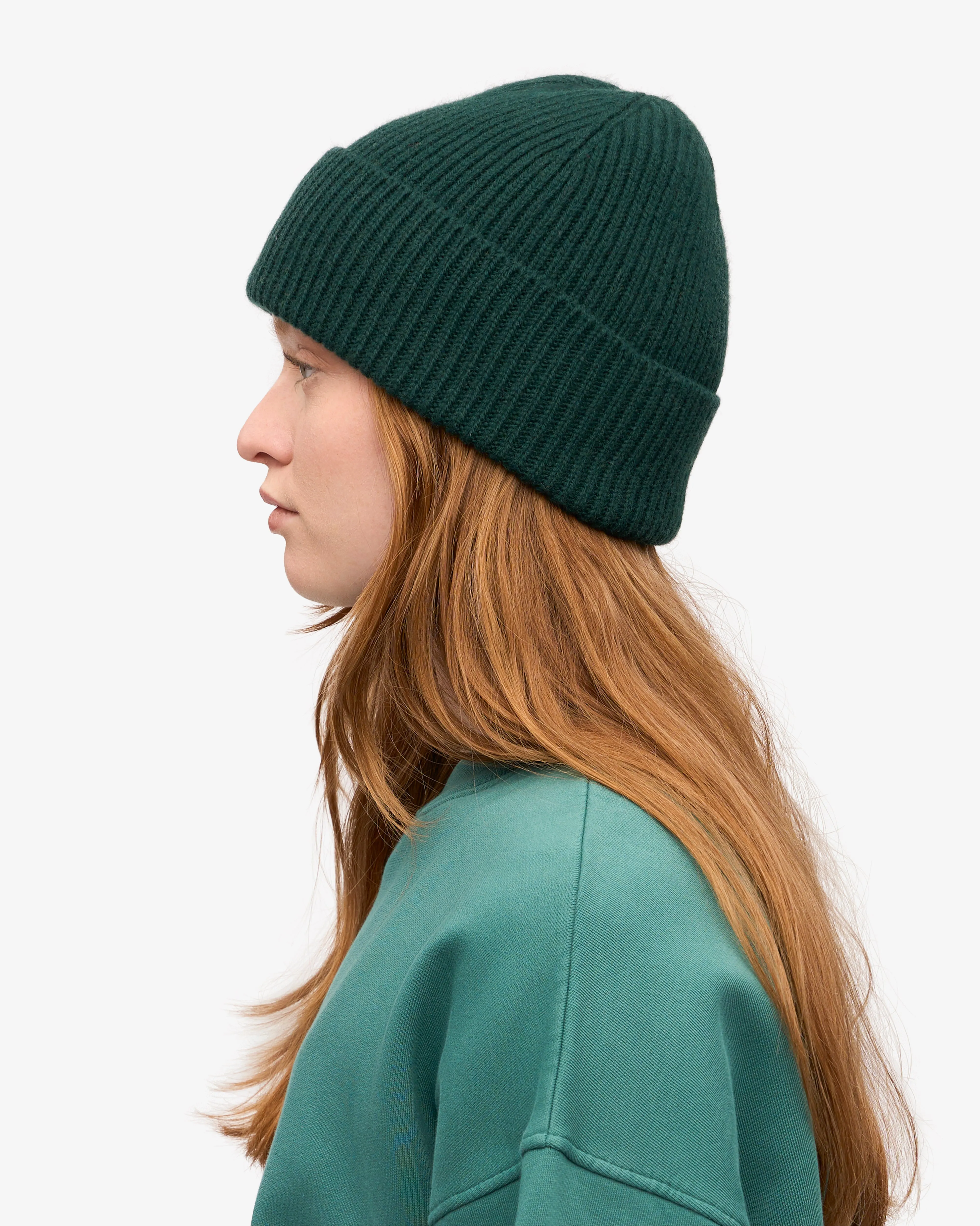 Merino Wool Beanie - Emerald Green