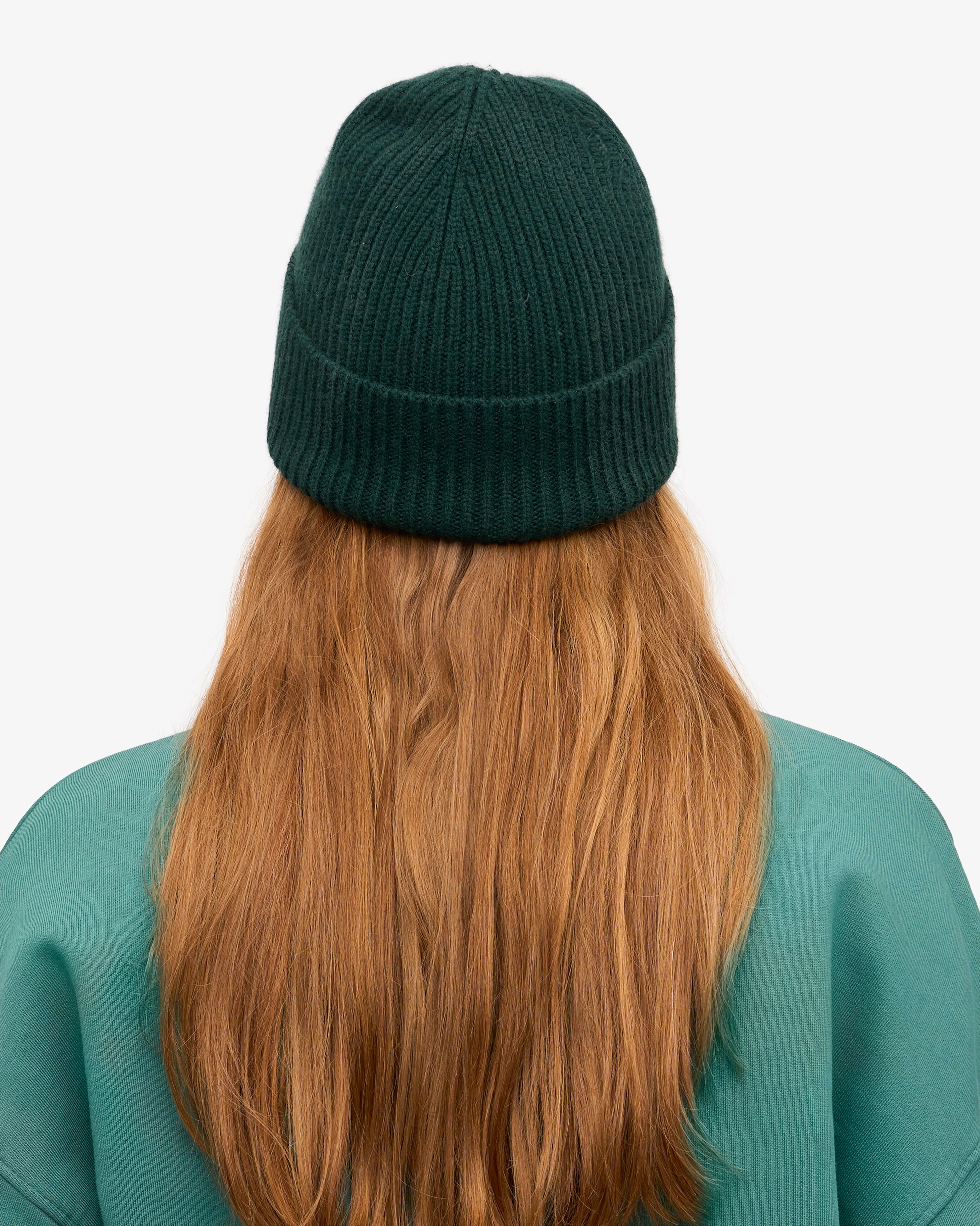 Merino Wool Beanie - Emerald Green