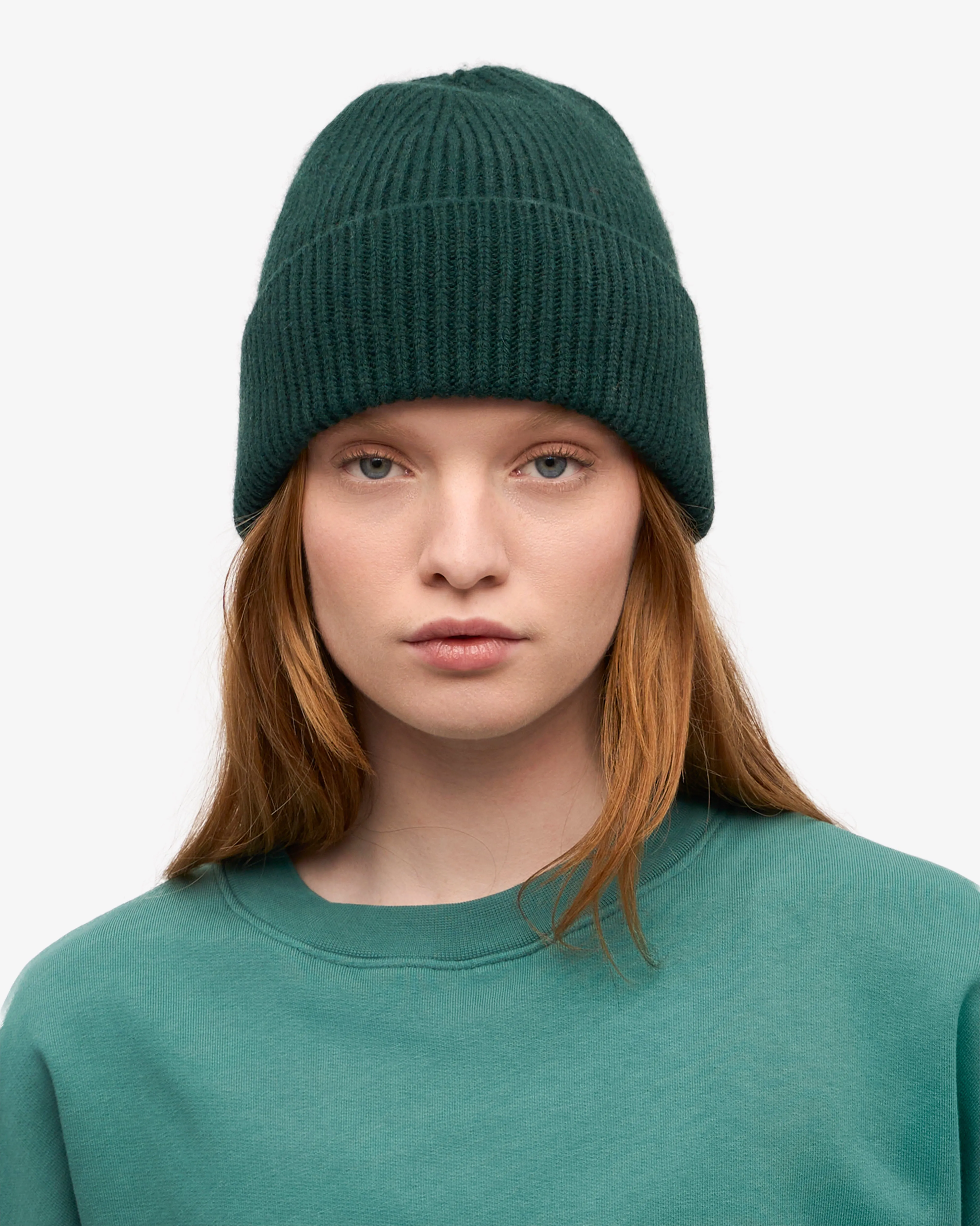Merino Wool Beanie - Emerald Green