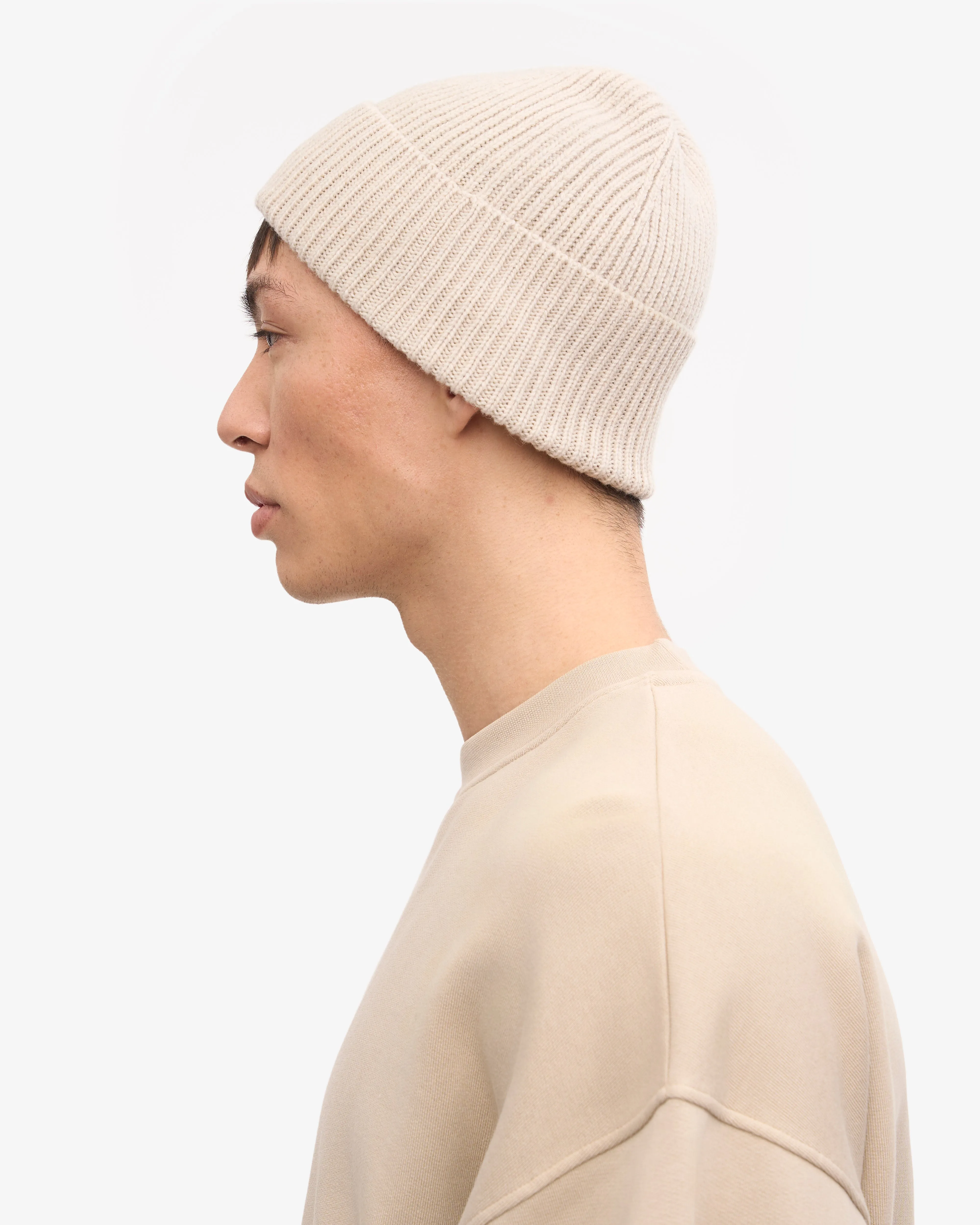 Merino Wool Beanie - Ivory White