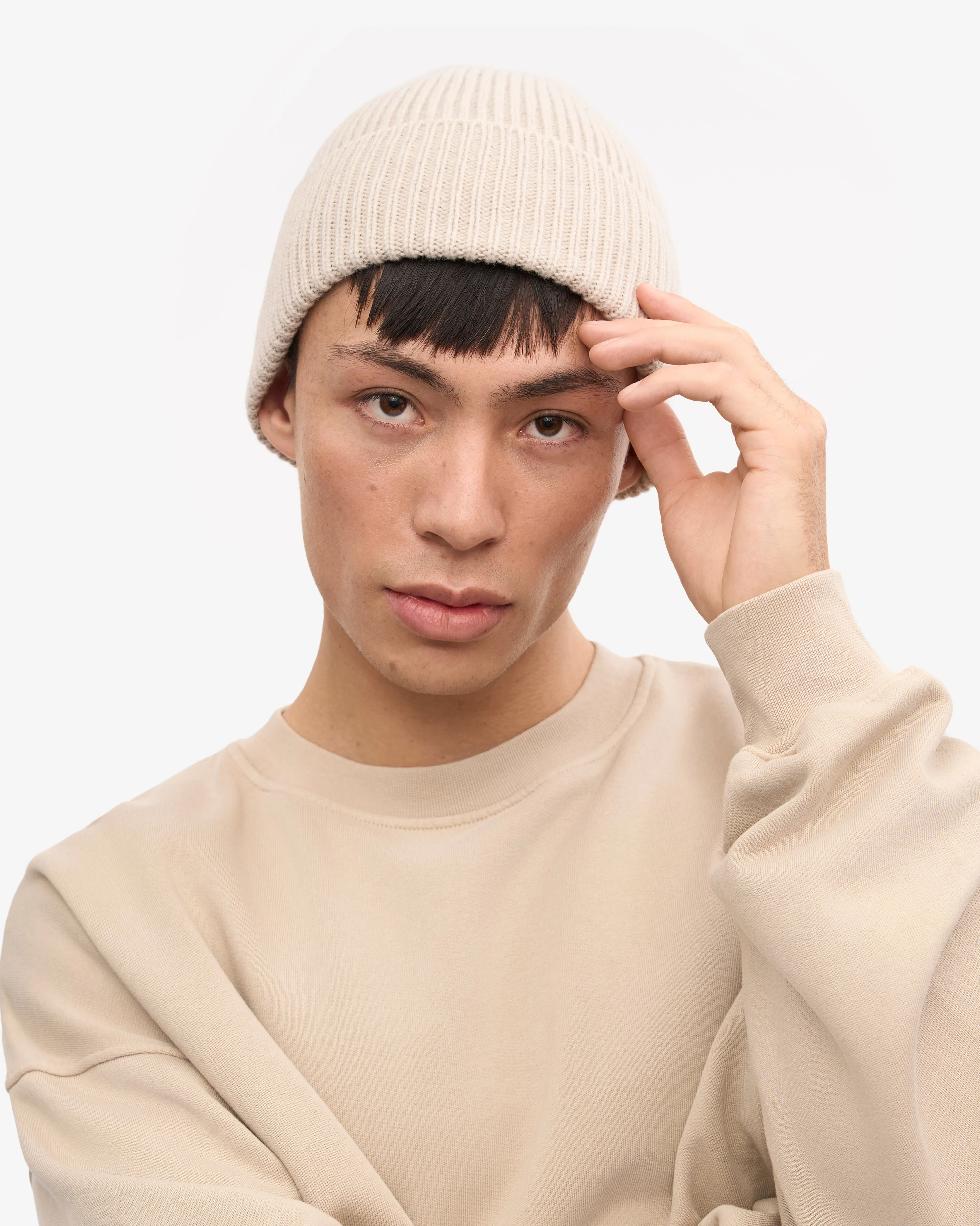 Merino Wool Beanie - Ivory White