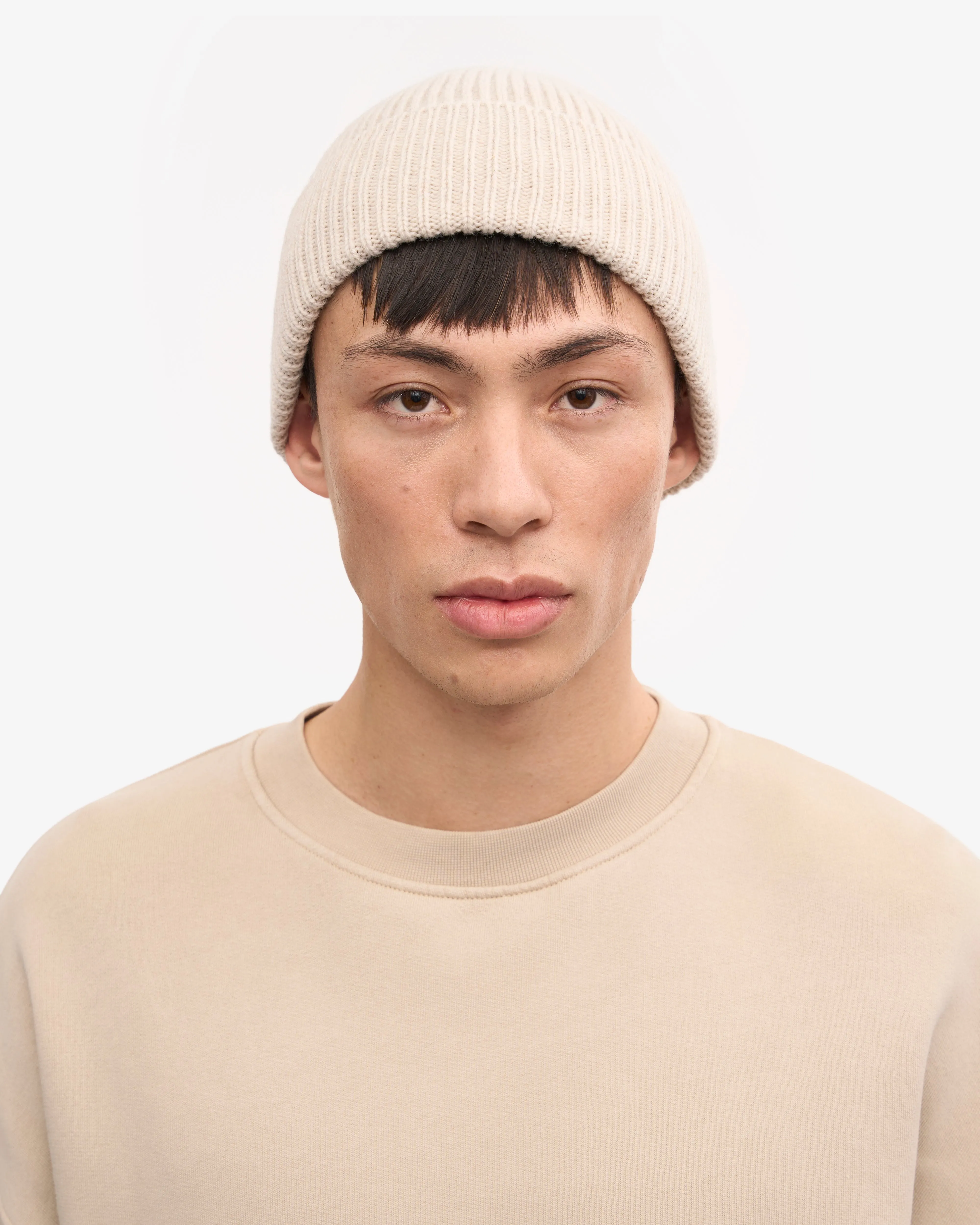 Merino Wool Beanie - Ivory White