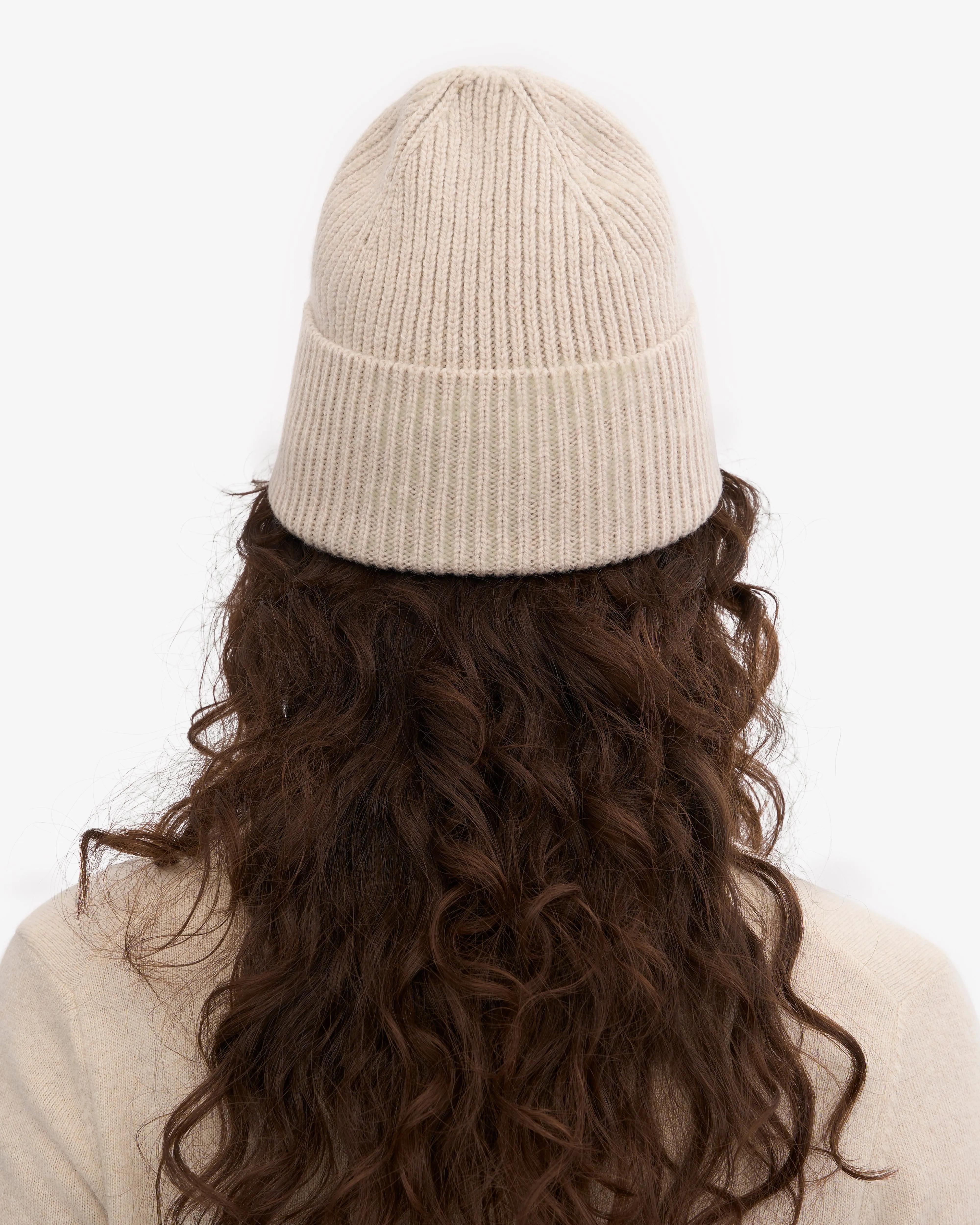Merino Wool Beanie - Ivory White
