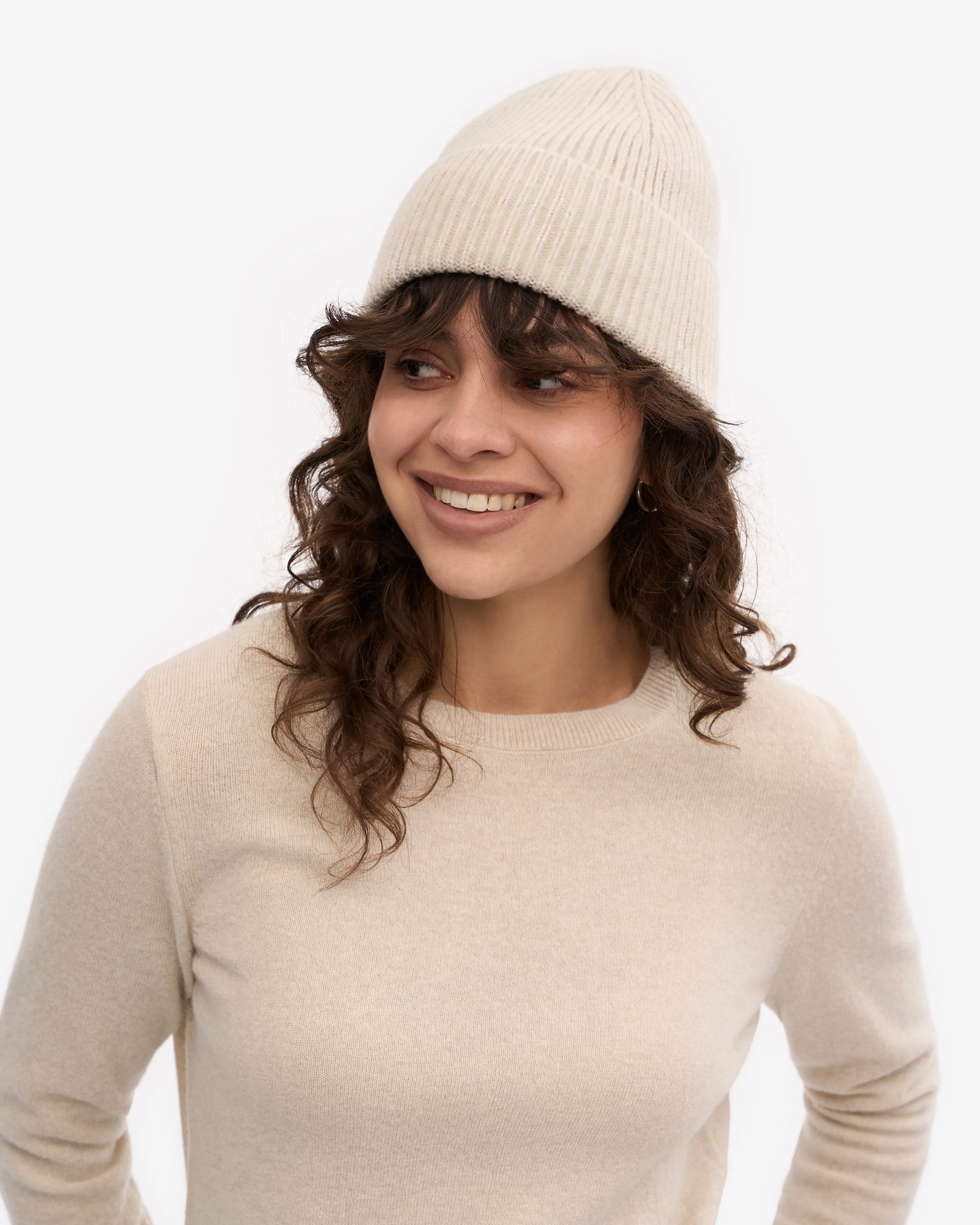 Merino Wool Beanie - Ivory White