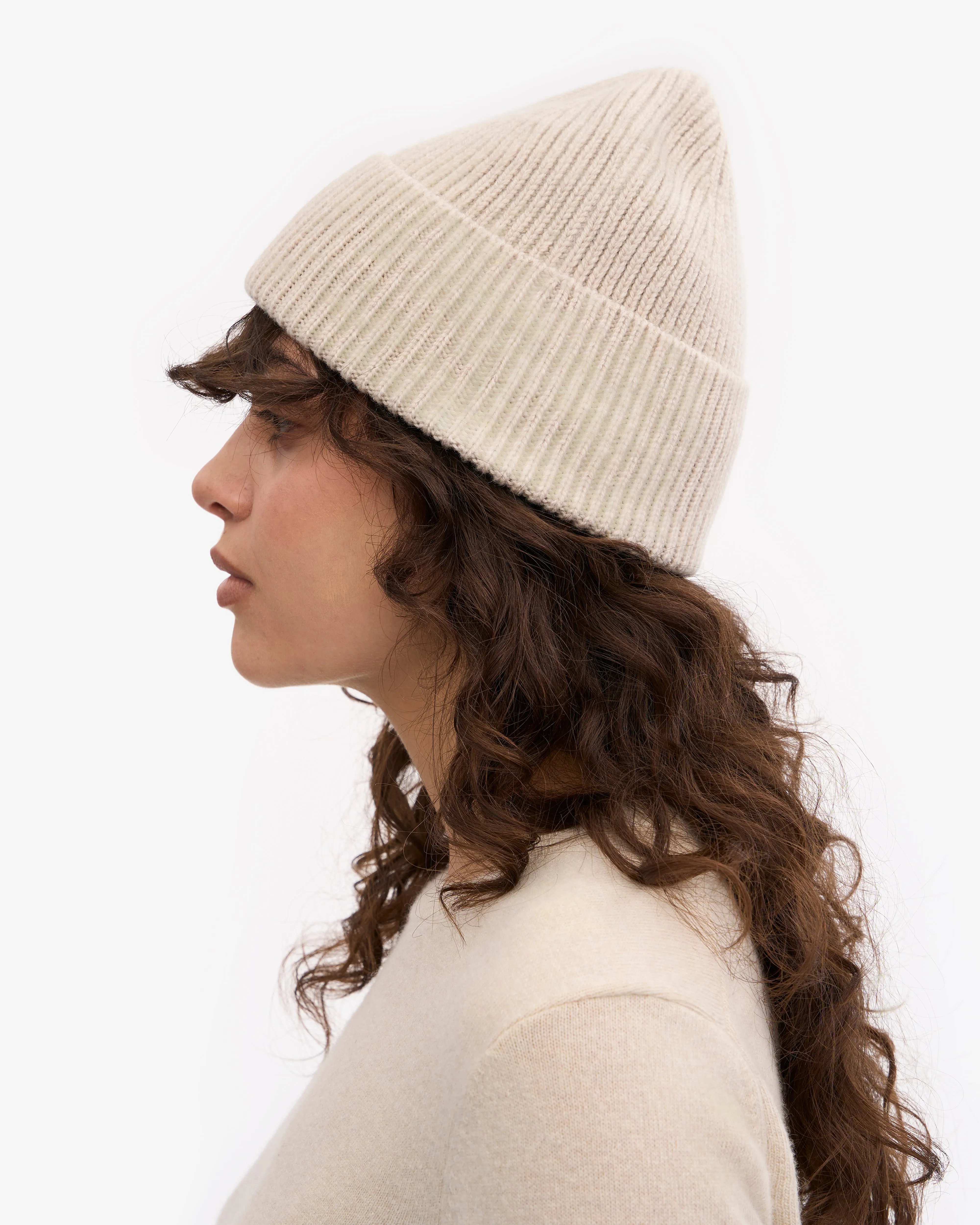 Merino Wool Beanie - Ivory White