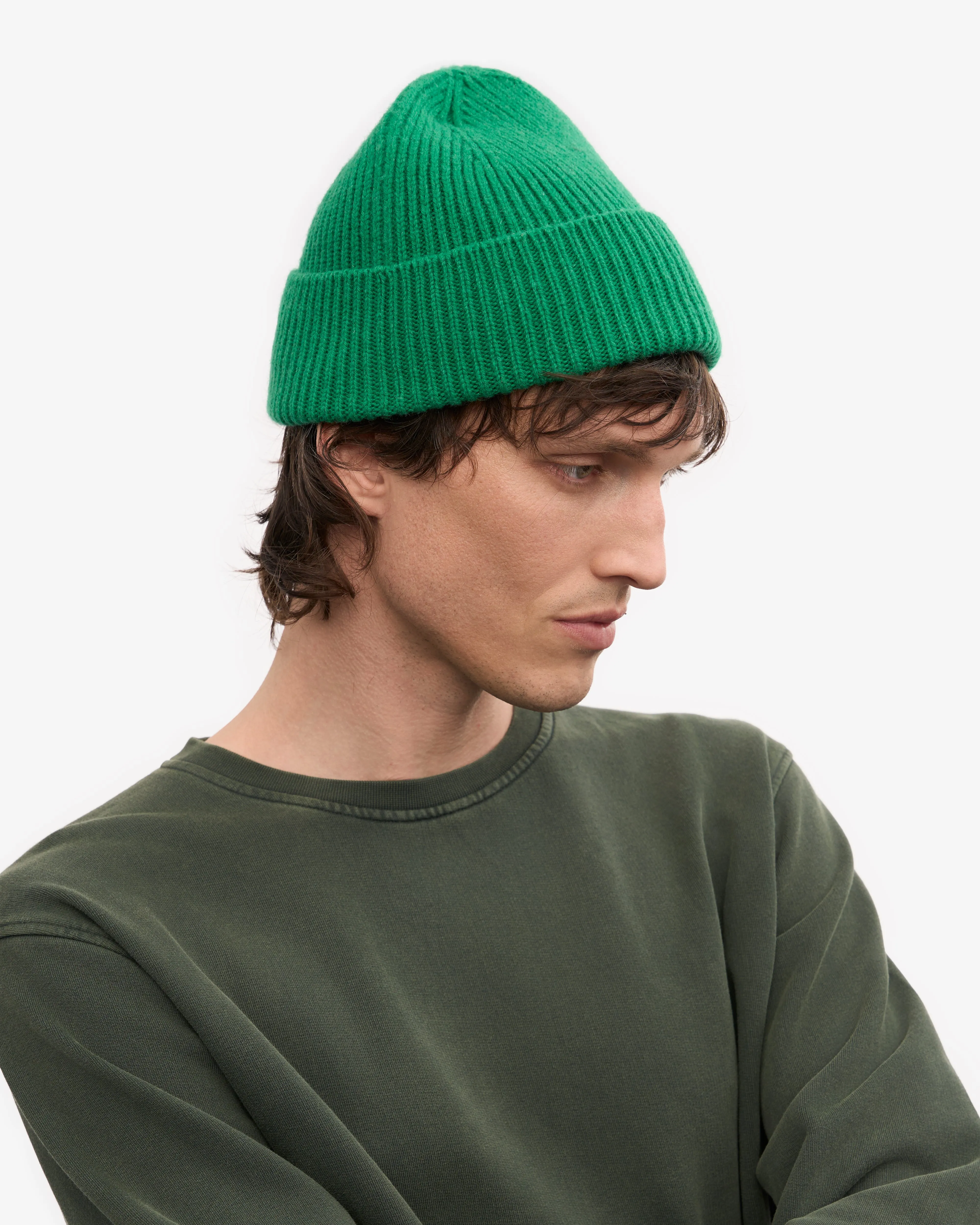 Merino Wool Beanie - Kelly Green