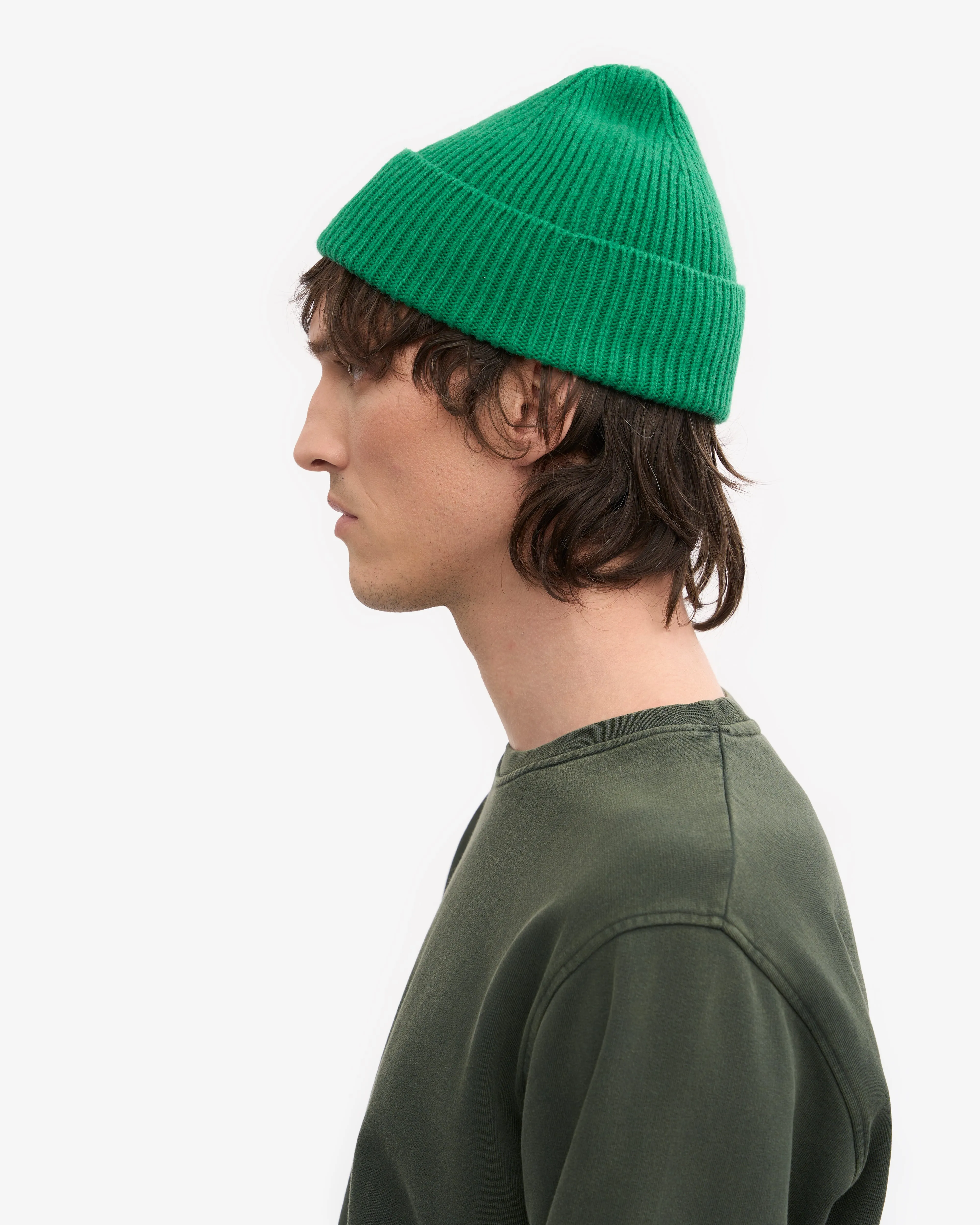 Merino Wool Beanie - Kelly Green