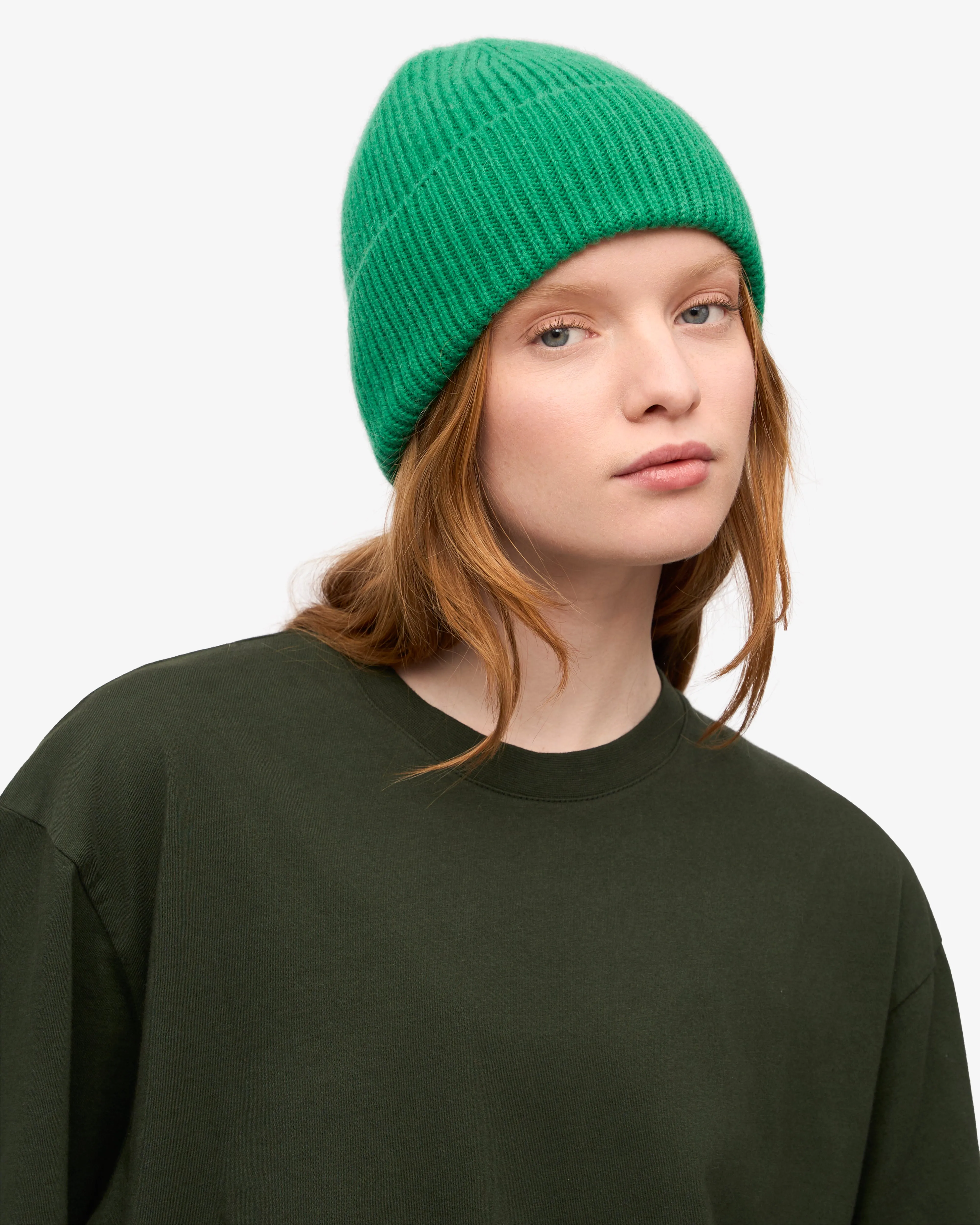 Merino Wool Beanie - Kelly Green