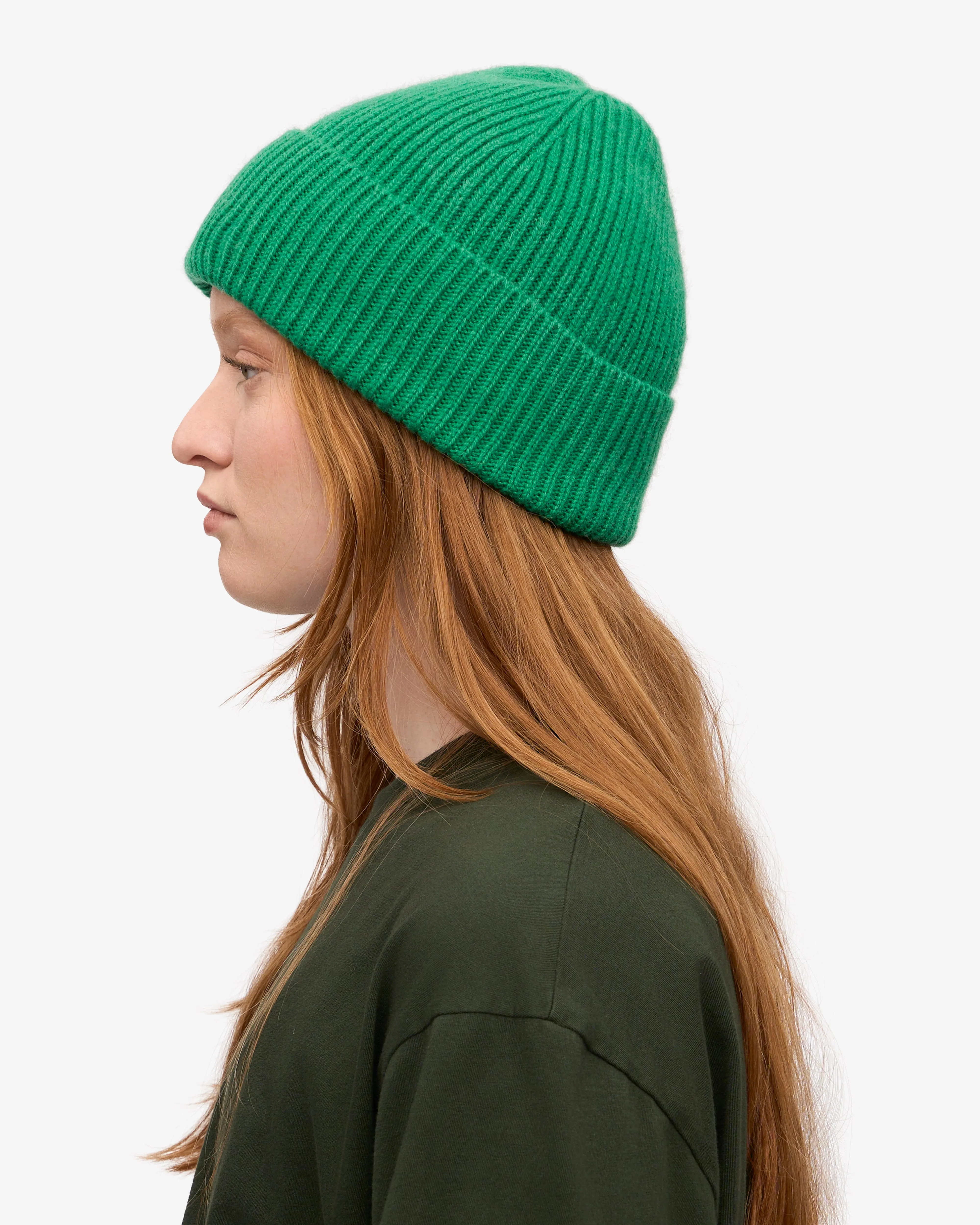 Merino Wool Beanie - Kelly Green