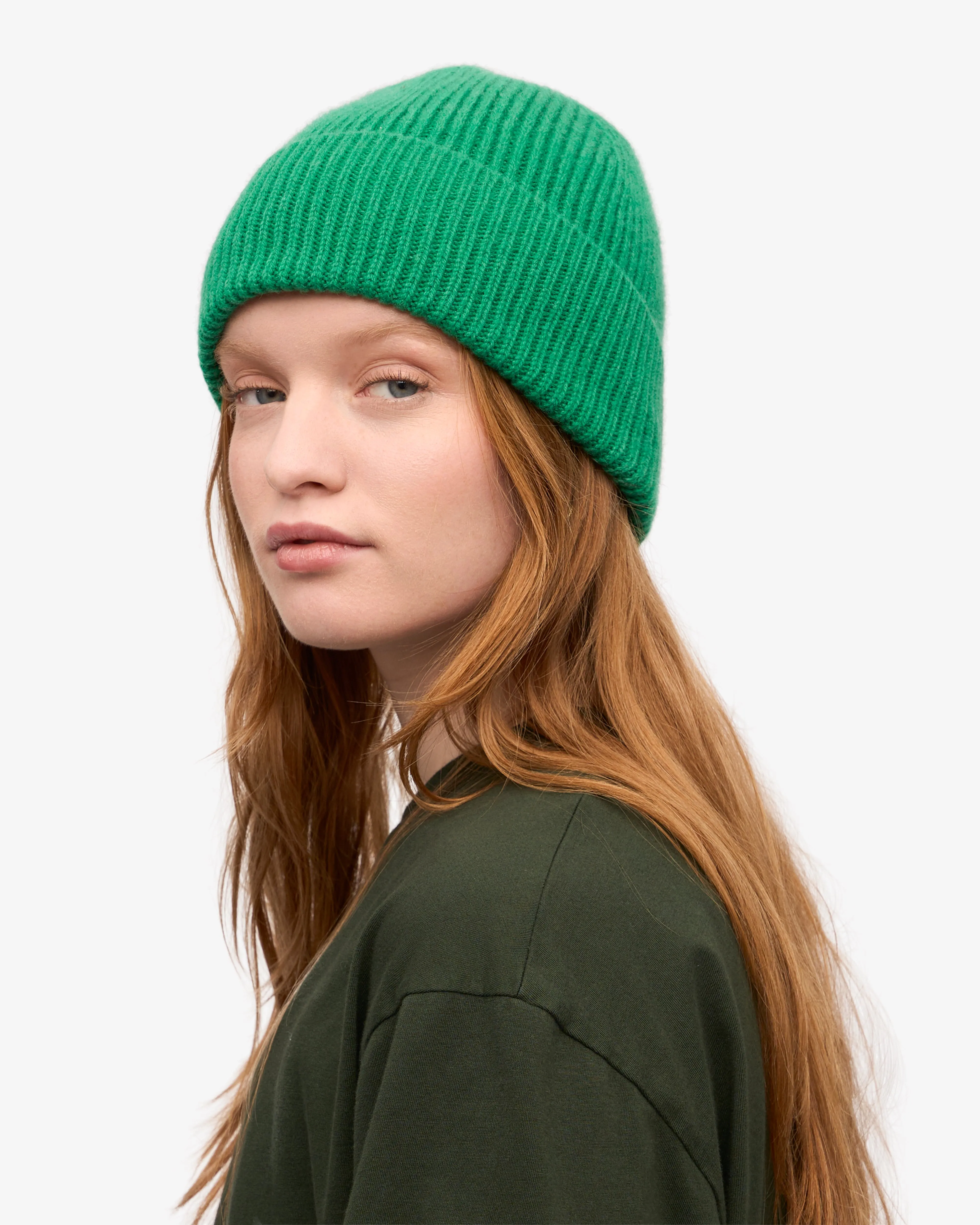 Merino Wool Beanie - Kelly Green