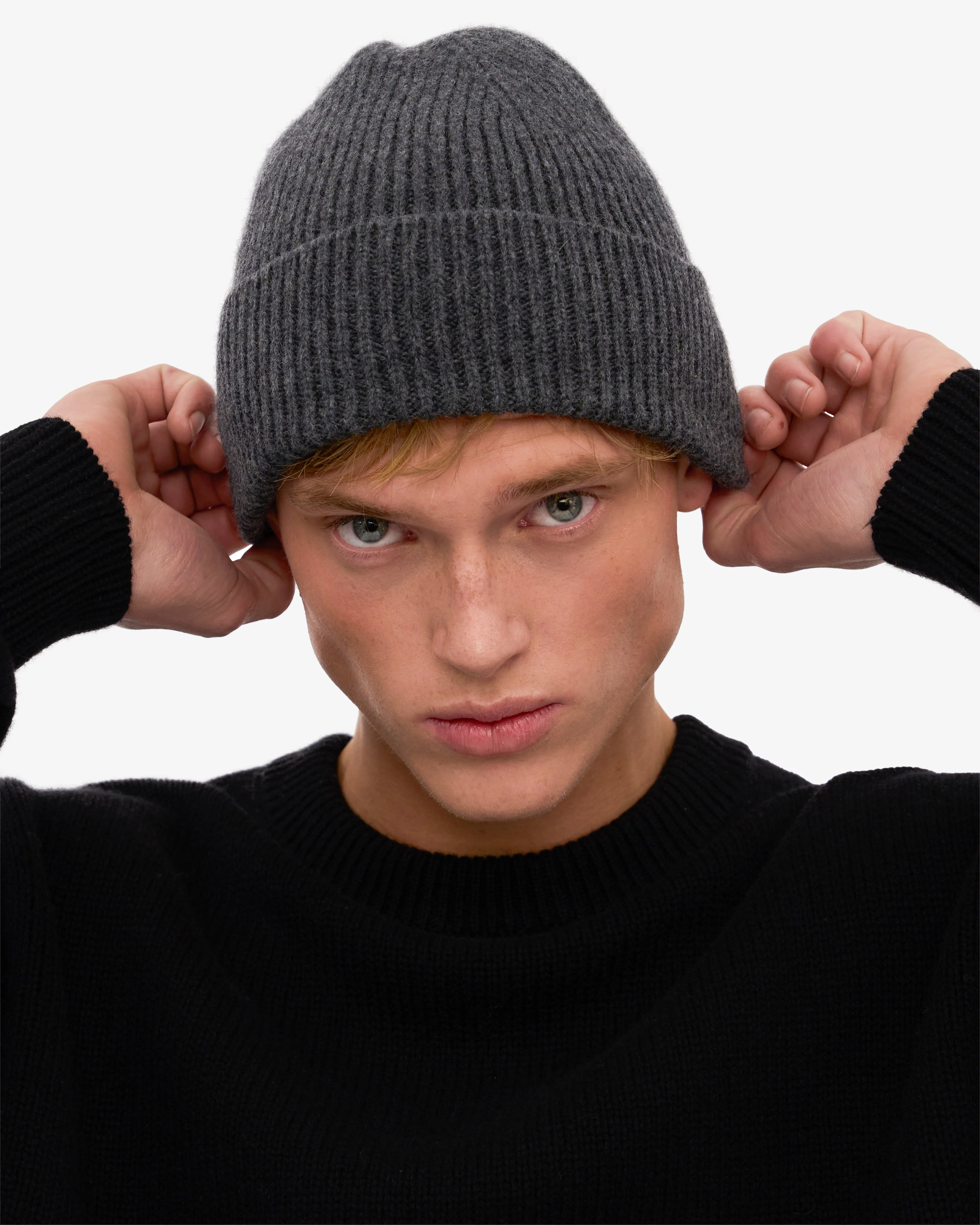 Merino Wool Beanie - Lava Grey