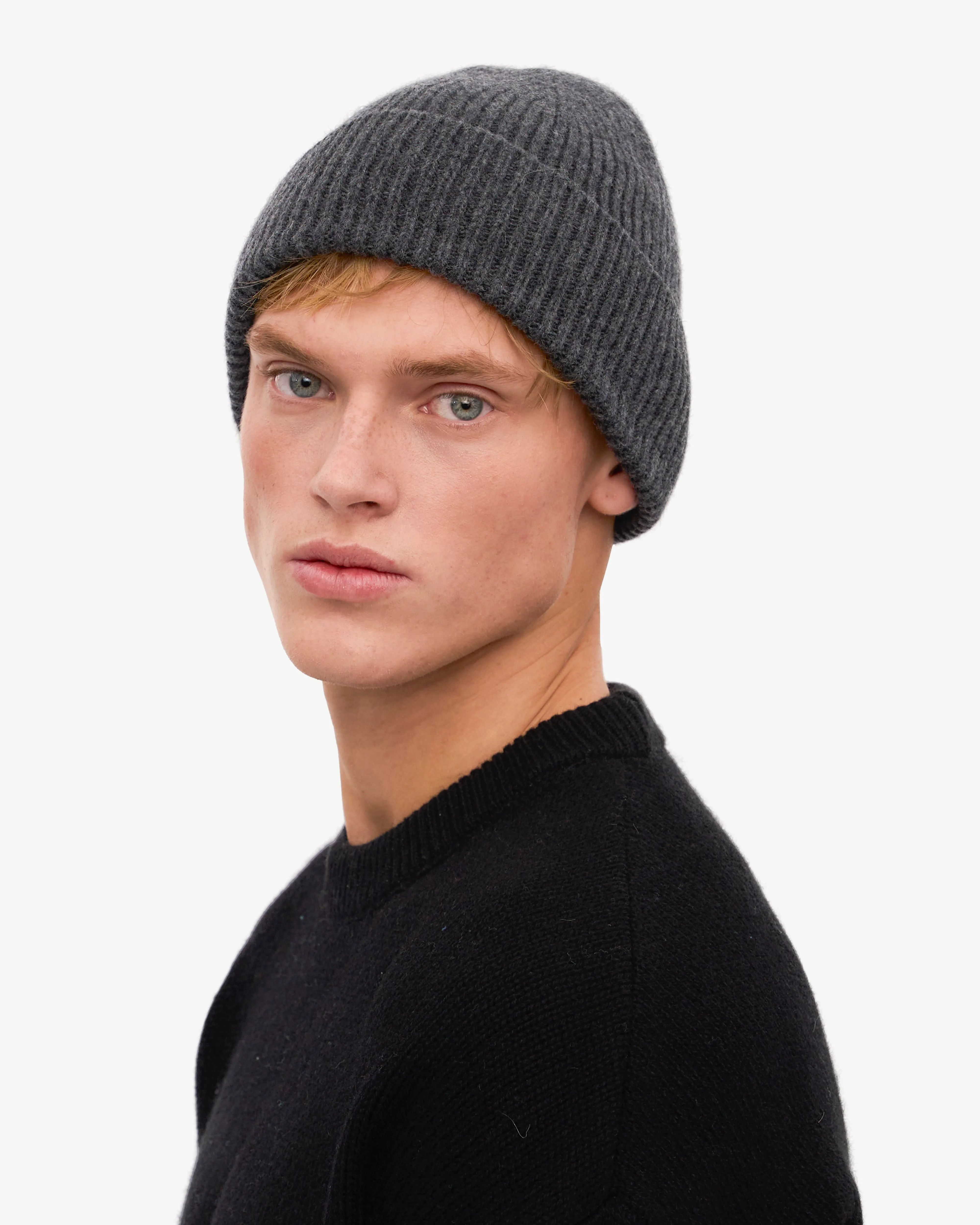 Merino Wool Beanie - Lava Grey