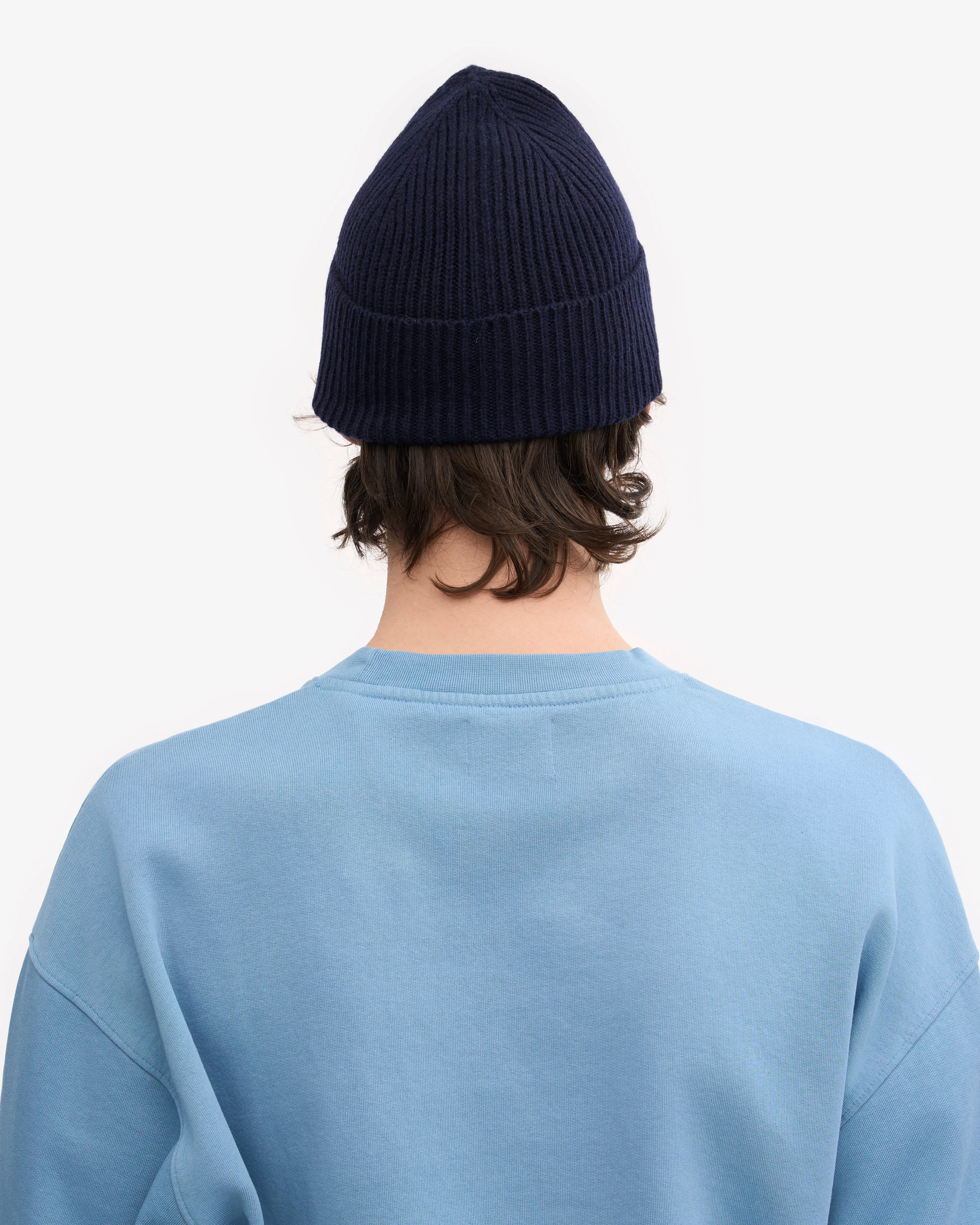 Merino Wool Beanie - Navy Blue
