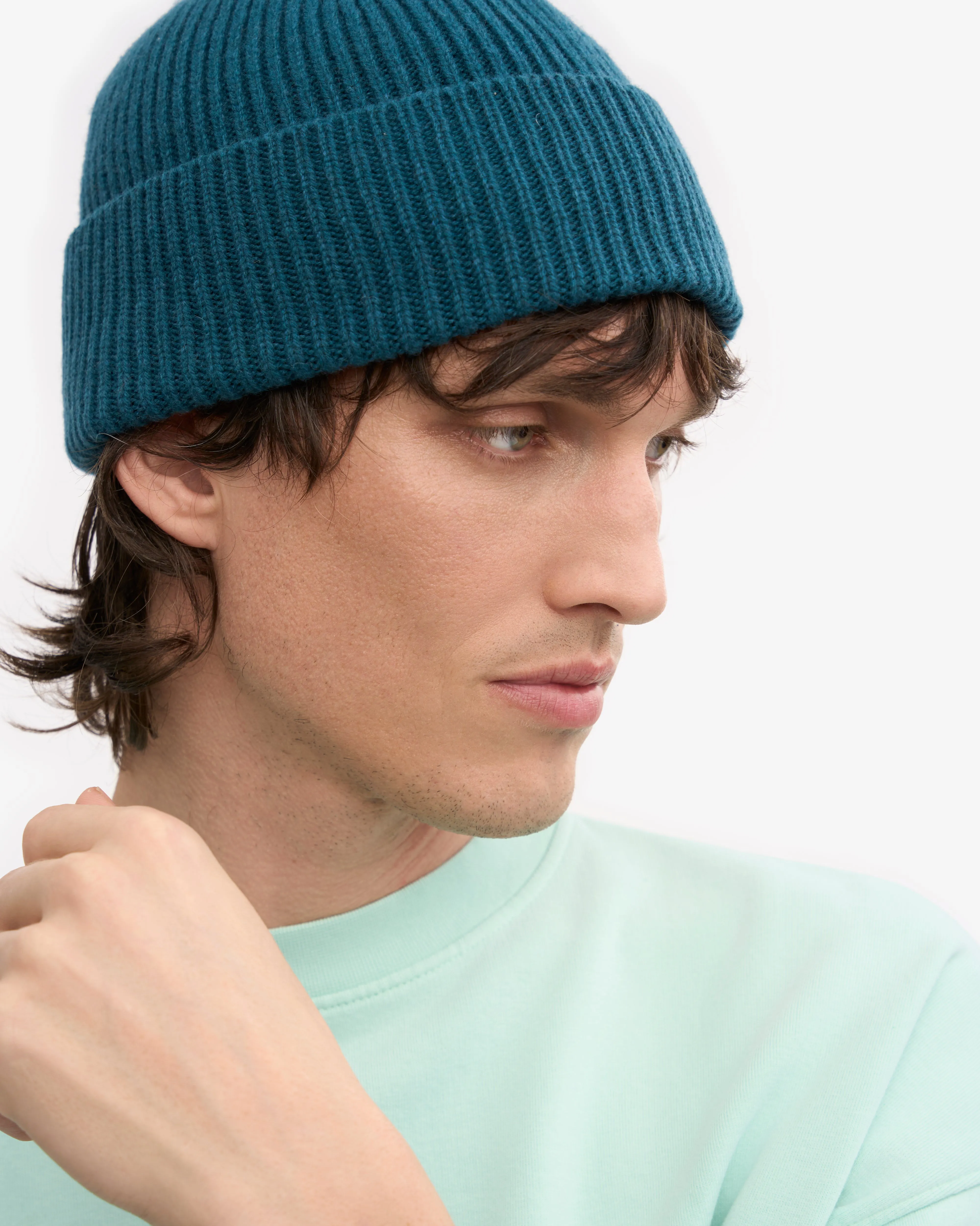 Merino Wool Beanie - Ocean Green
