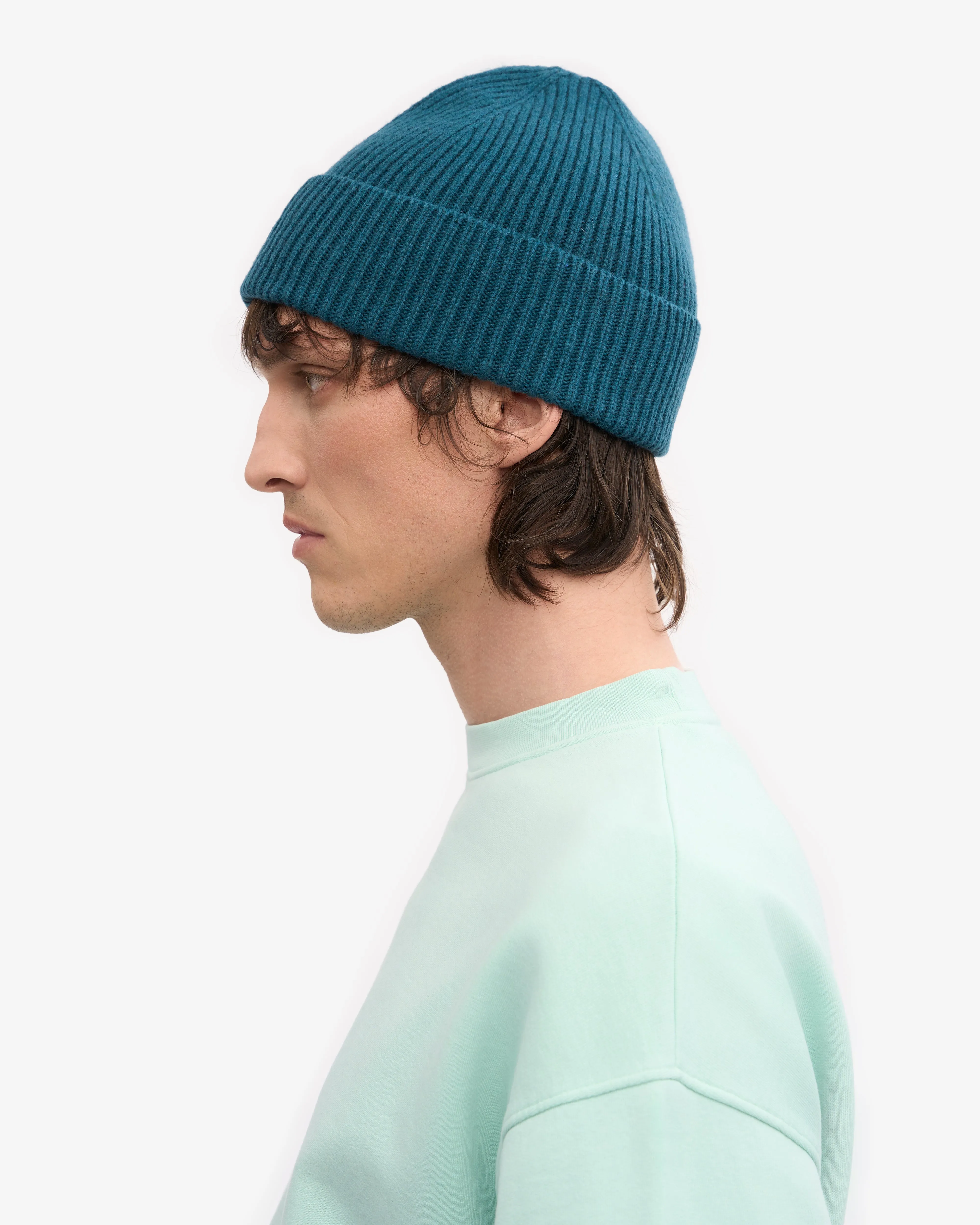 Merino Wool Beanie - Ocean Green
