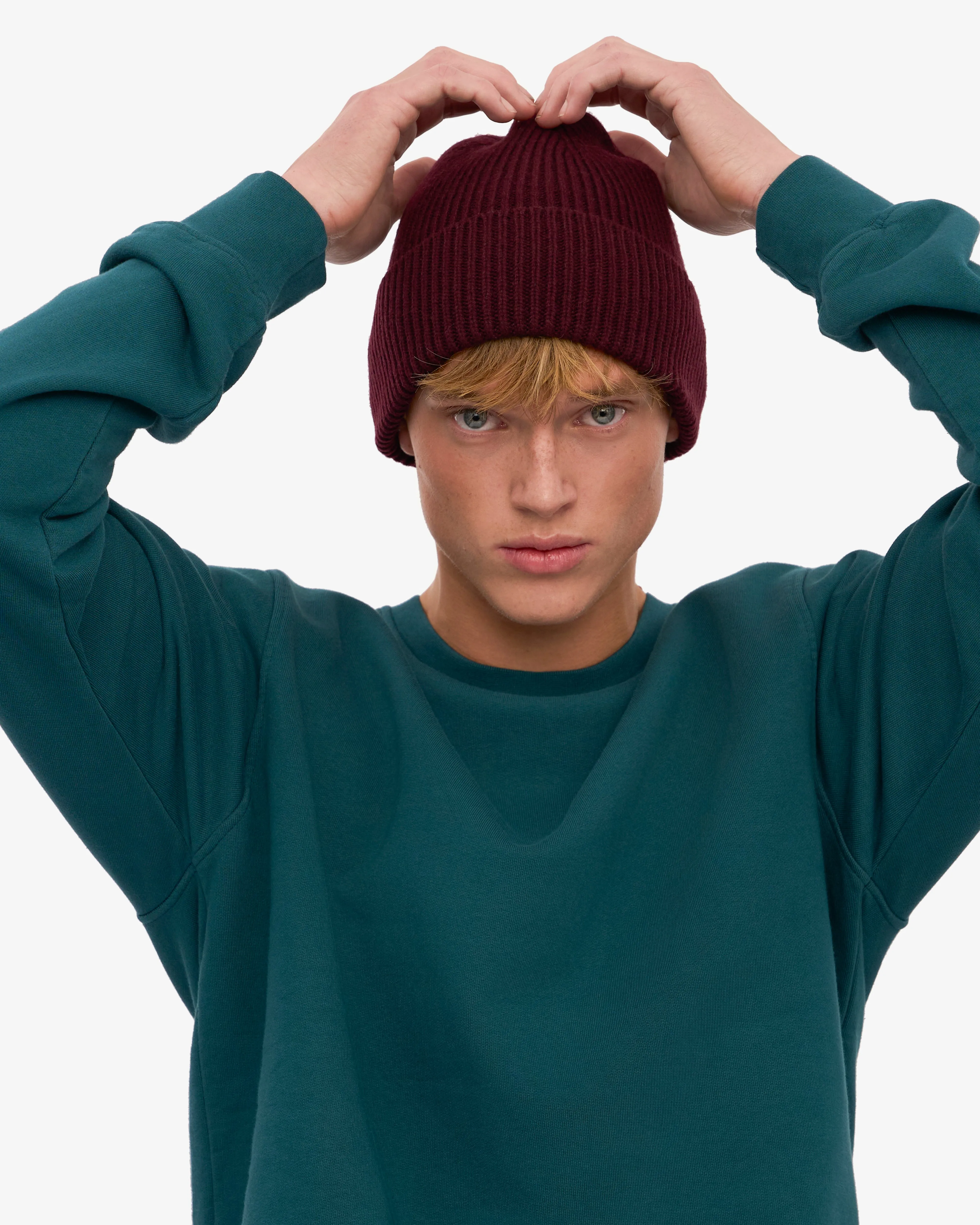 Merino Wool Beanie - Oxblood Red
