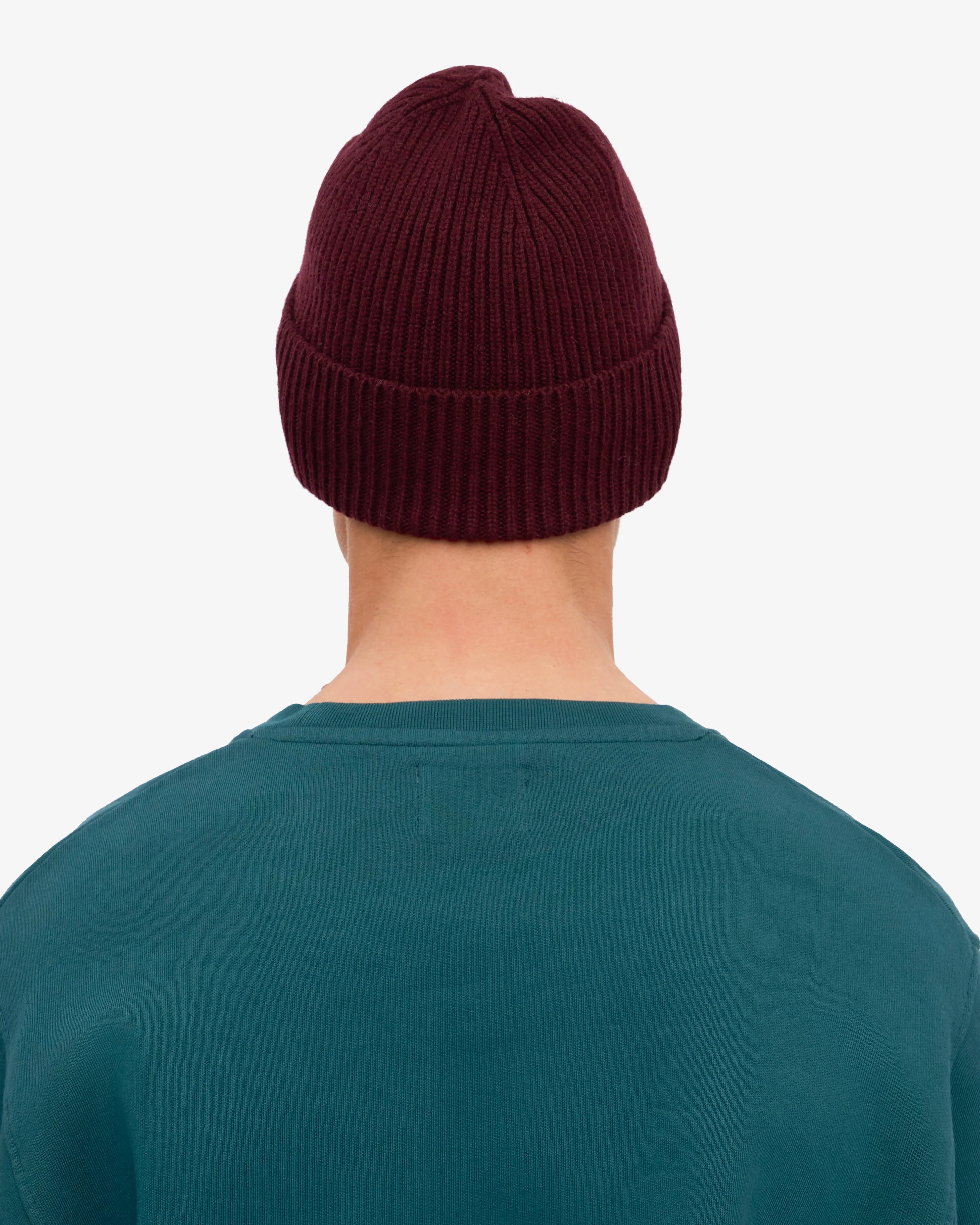 Merino Wool Beanie - Oxblood Red