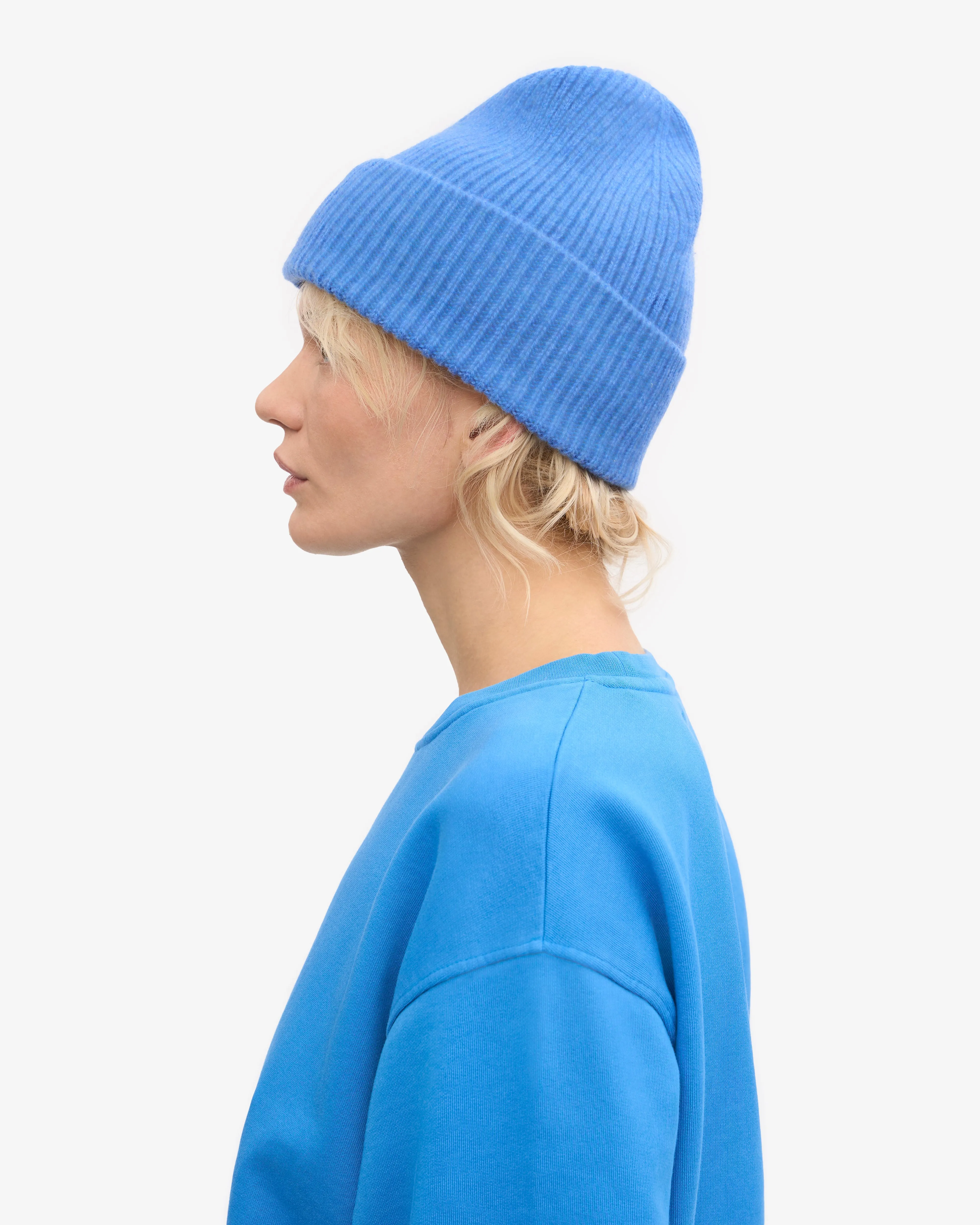Merino Wool Beanie - Pacific Blue