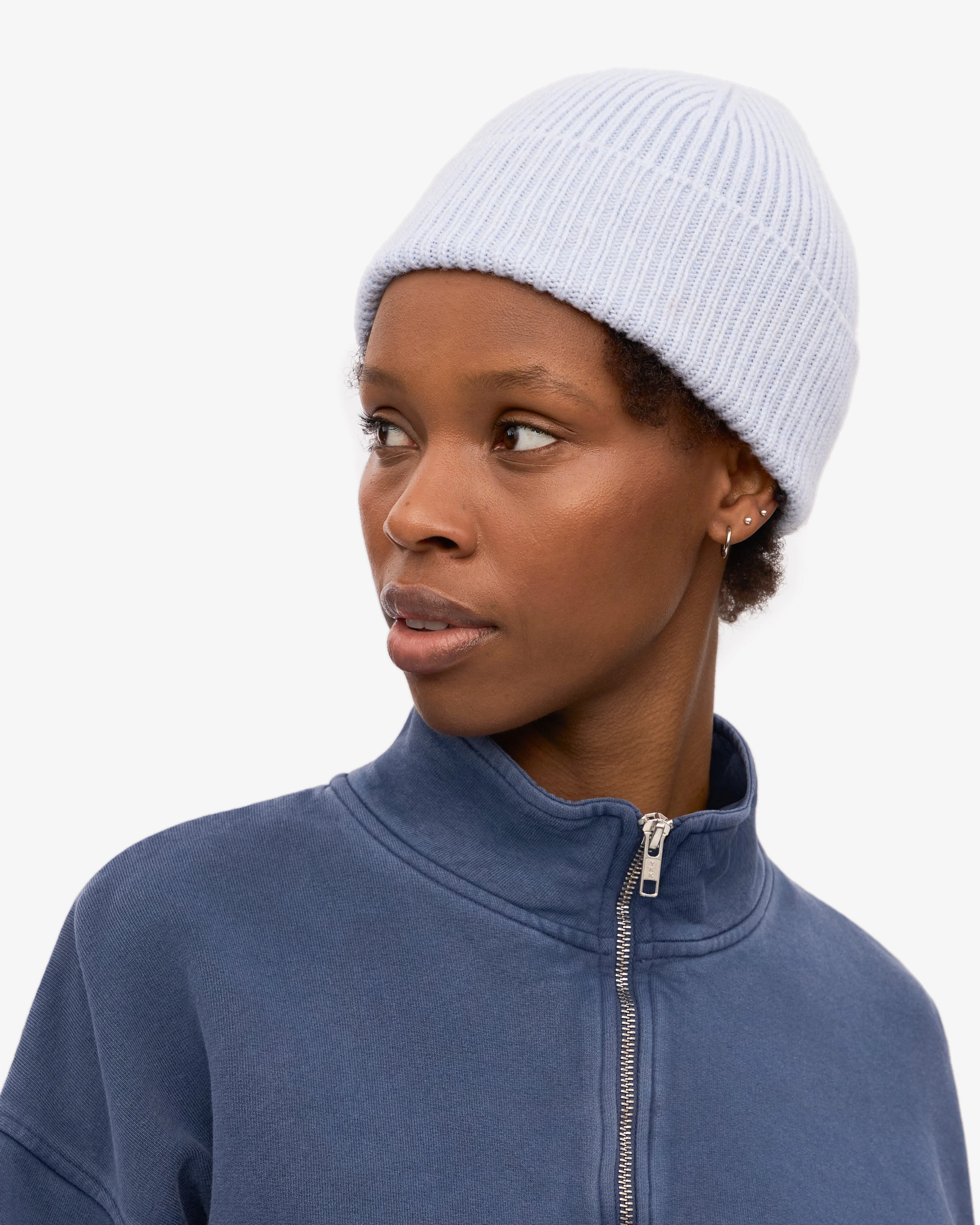 Merino Wool Beanie - Polar Blue
