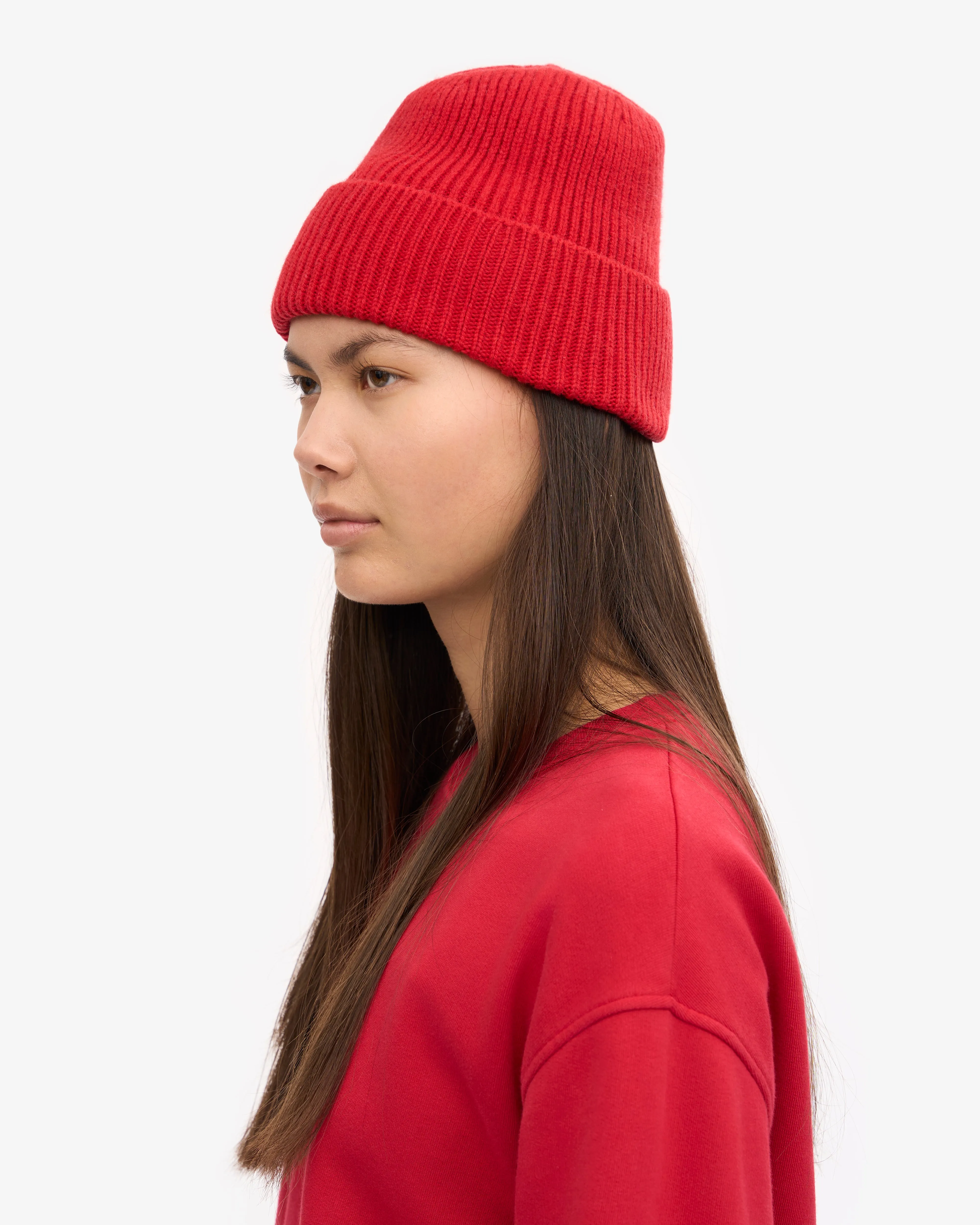 Merino Wool Beanie - Scarlet Red