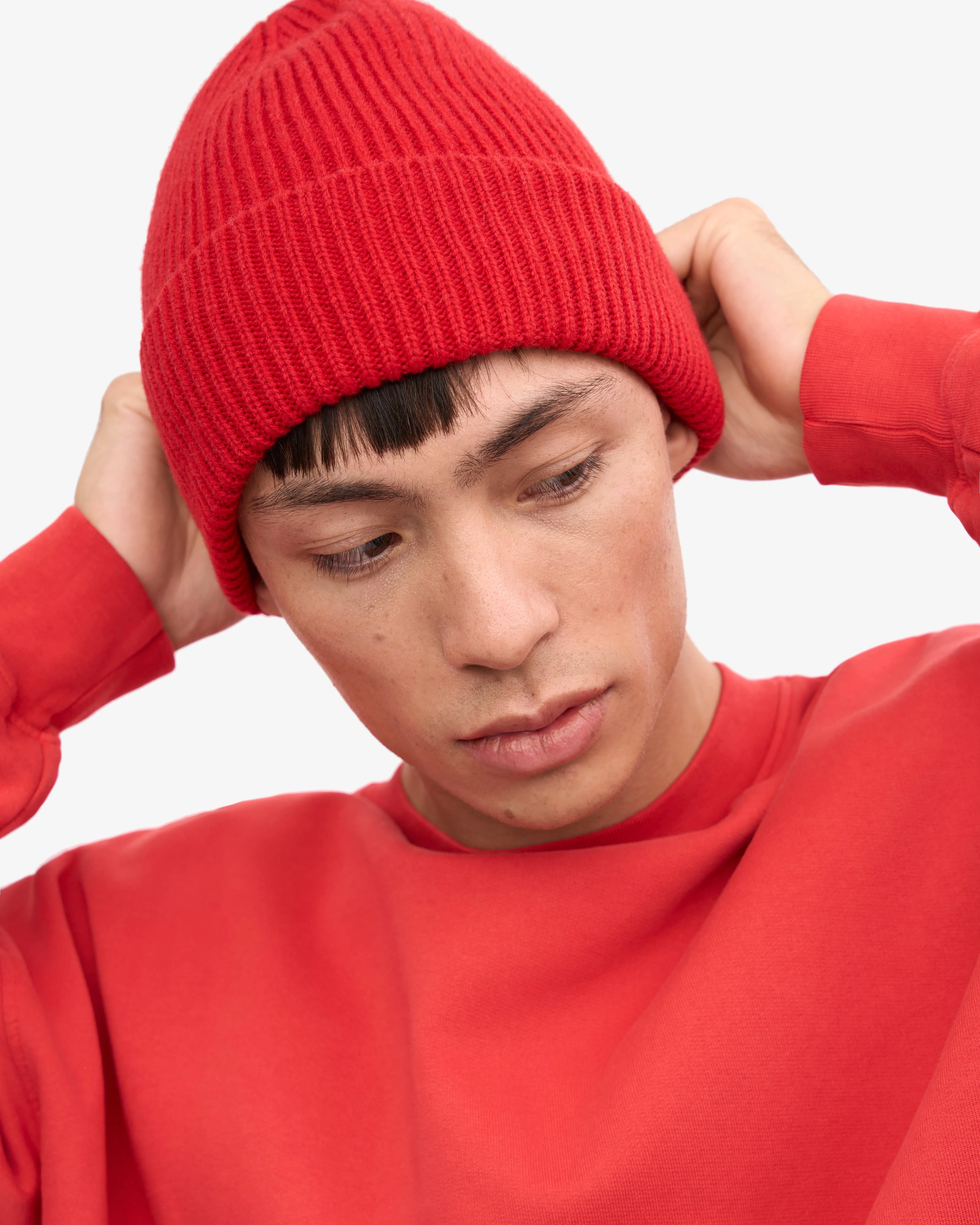 Merino Wool Beanie - Scarlet Red