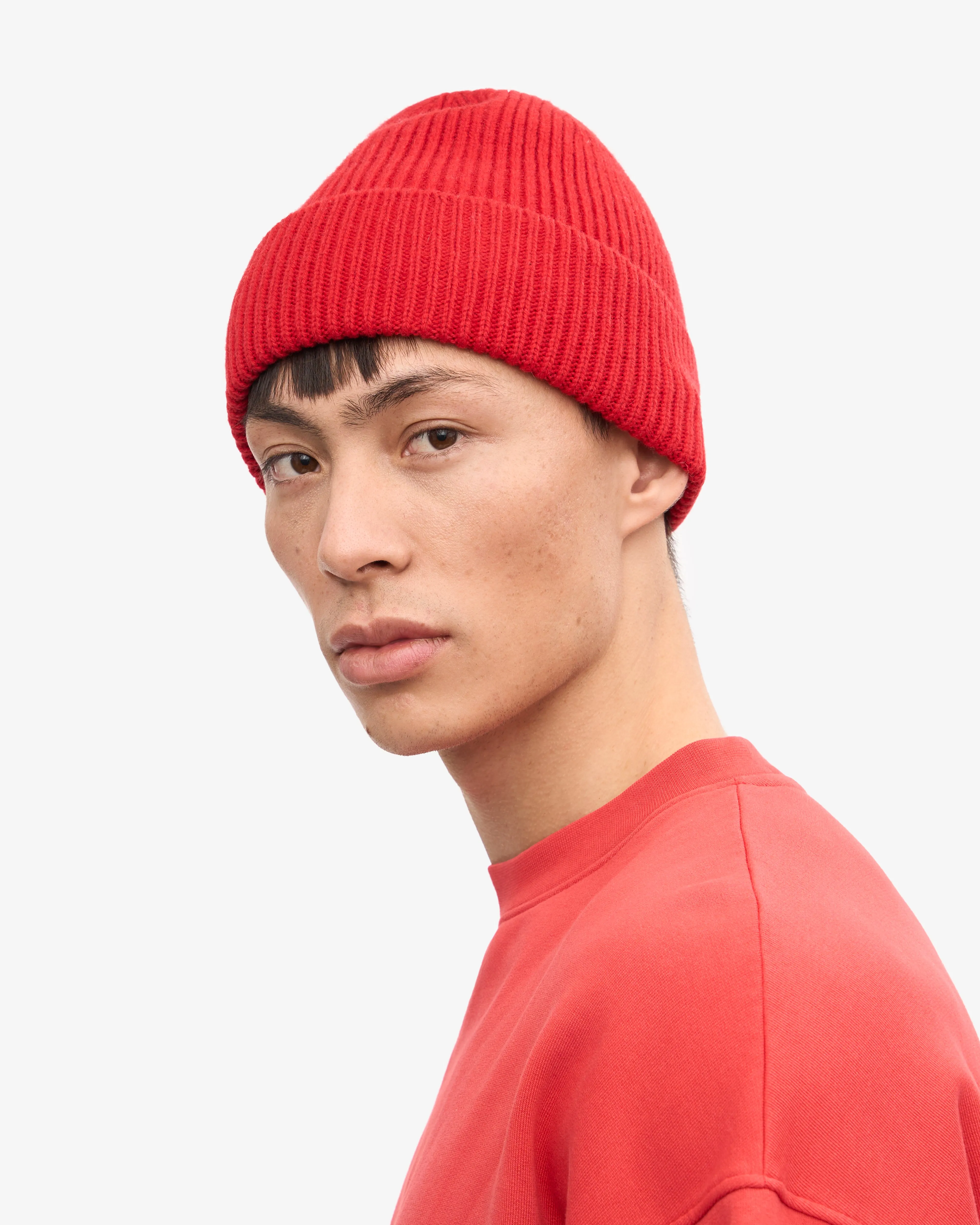 Merino Wool Beanie - Scarlet Red