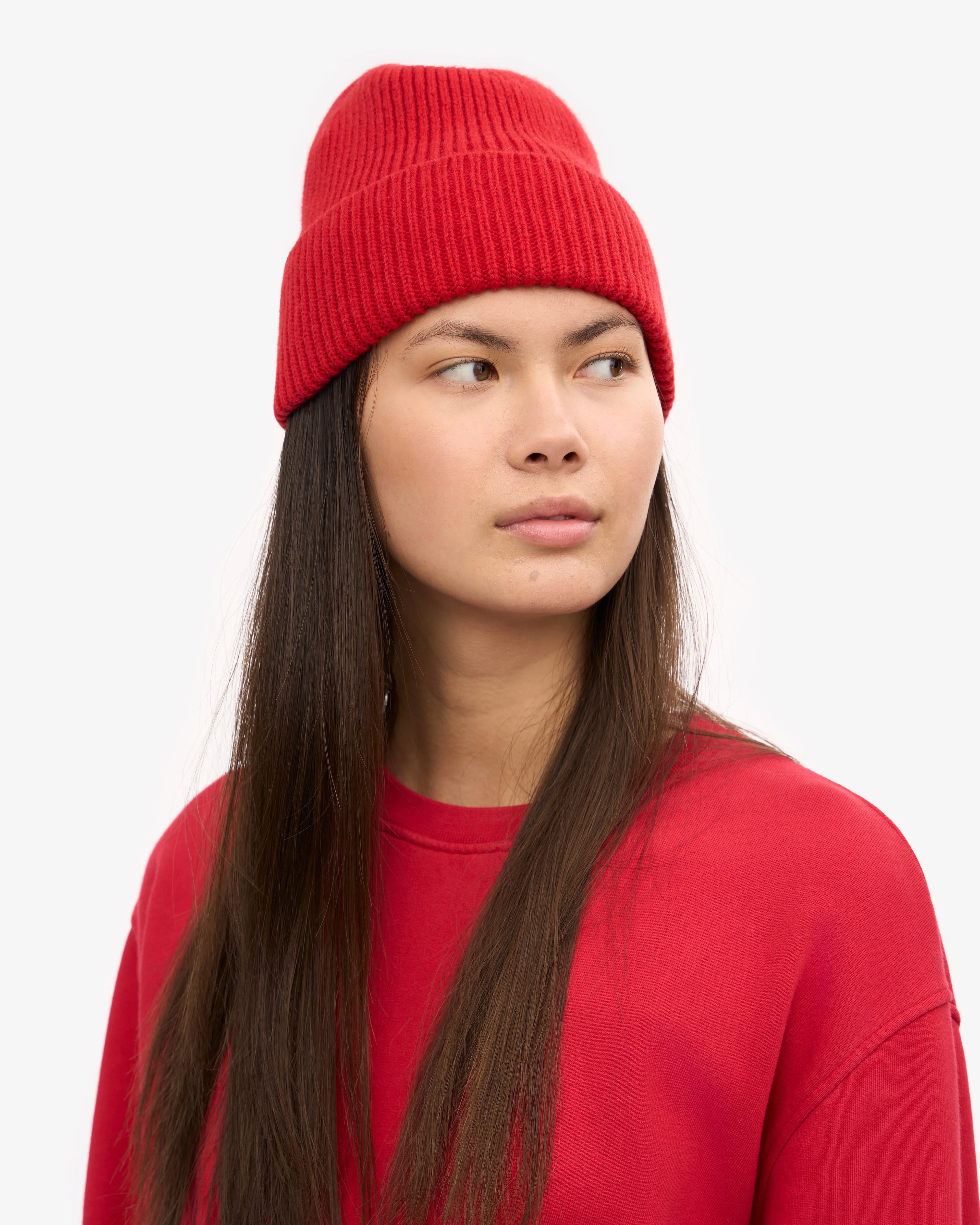 Merino Wool Beanie - Scarlet Red