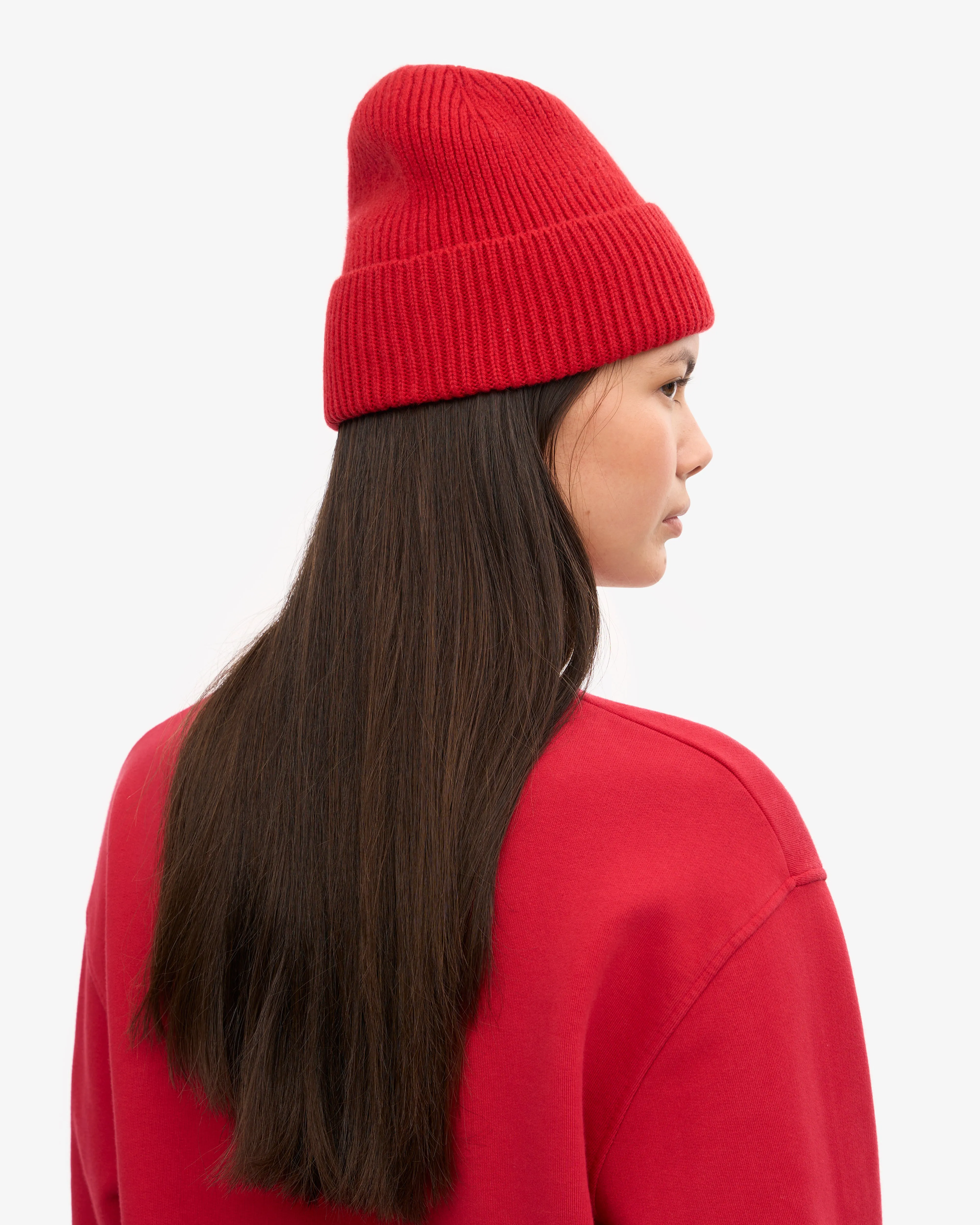 Merino Wool Beanie - Scarlet Red