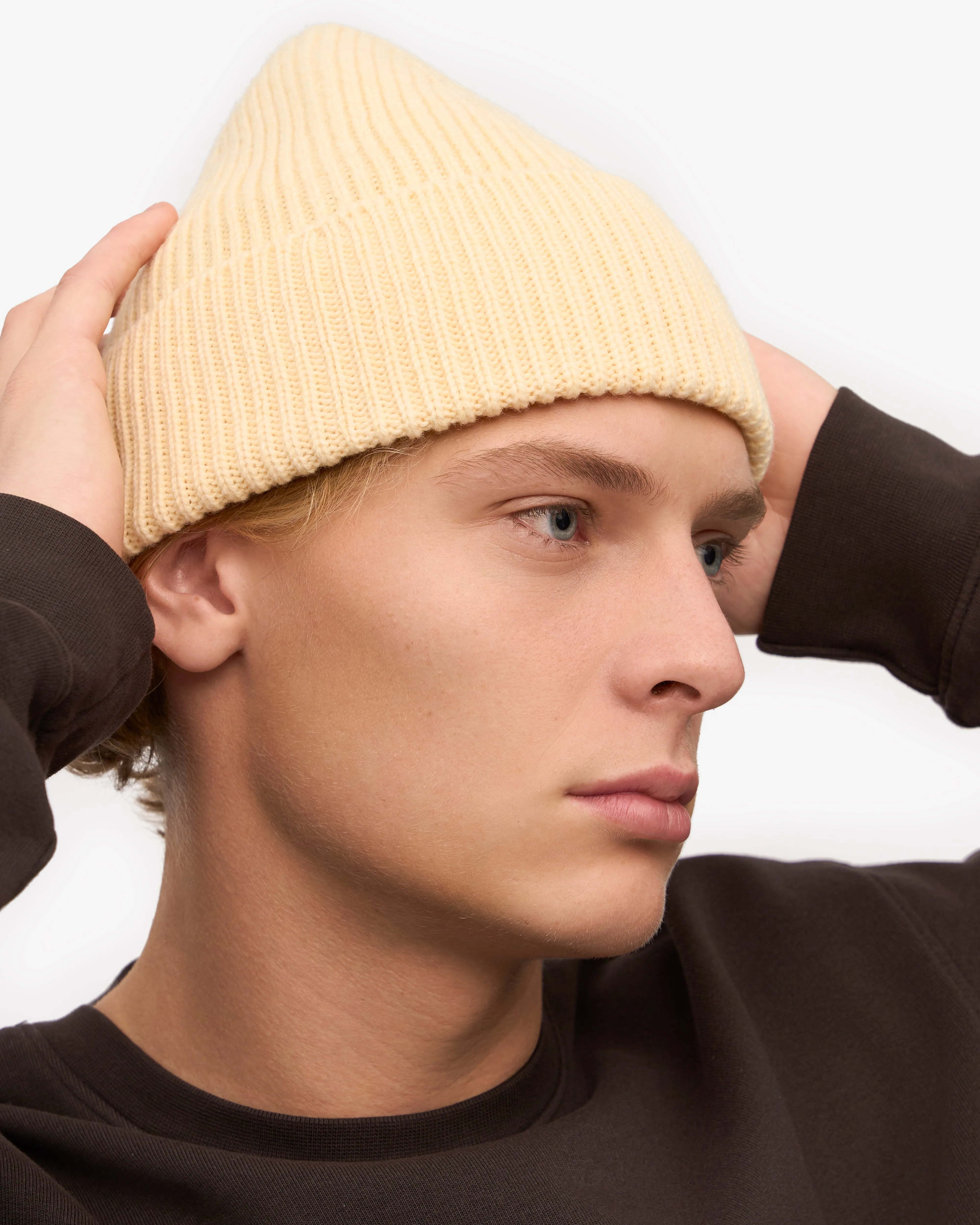 Merino Wool Beanie - Soft Yellow