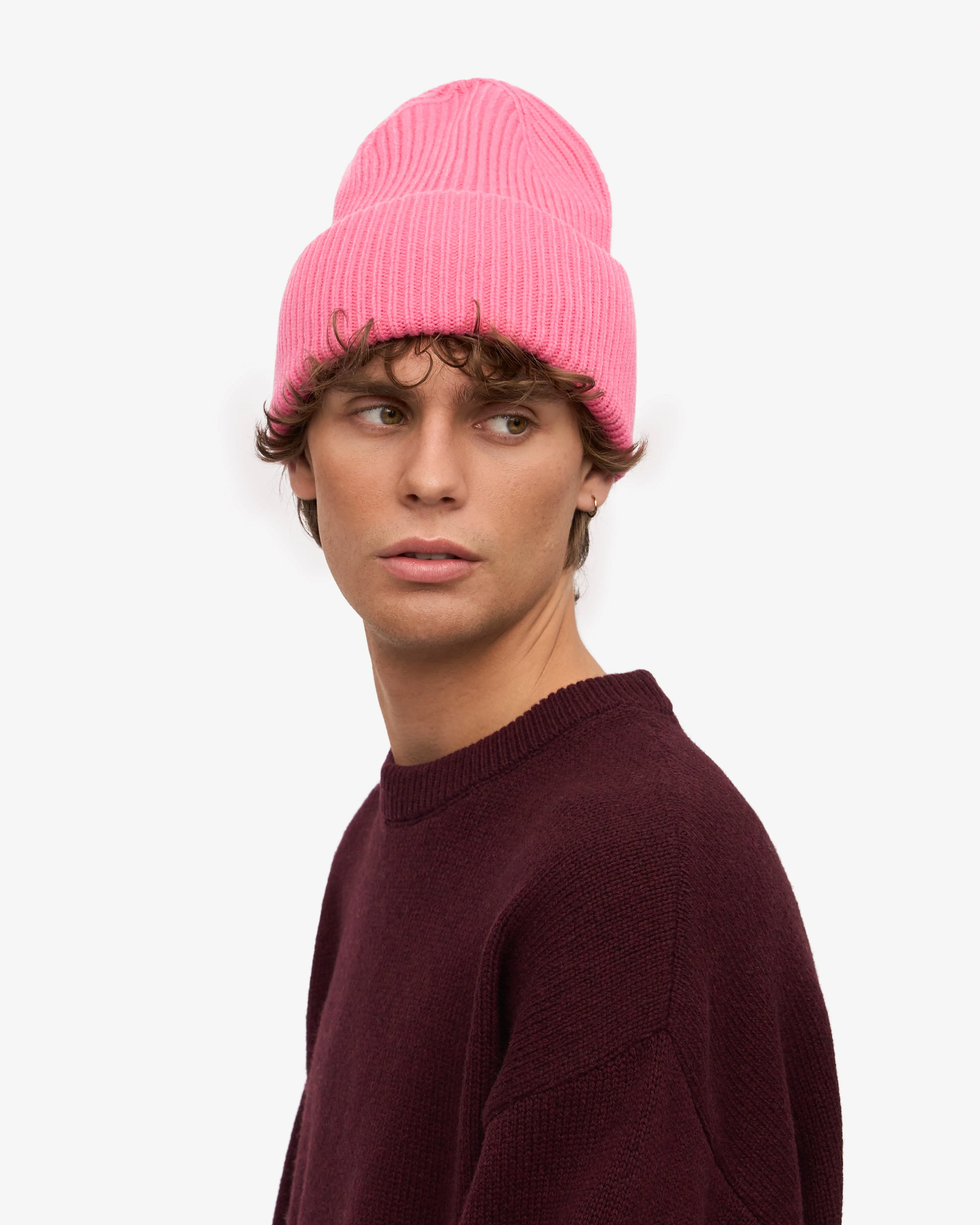Merino Wool Hat - Bubblegum Pink
