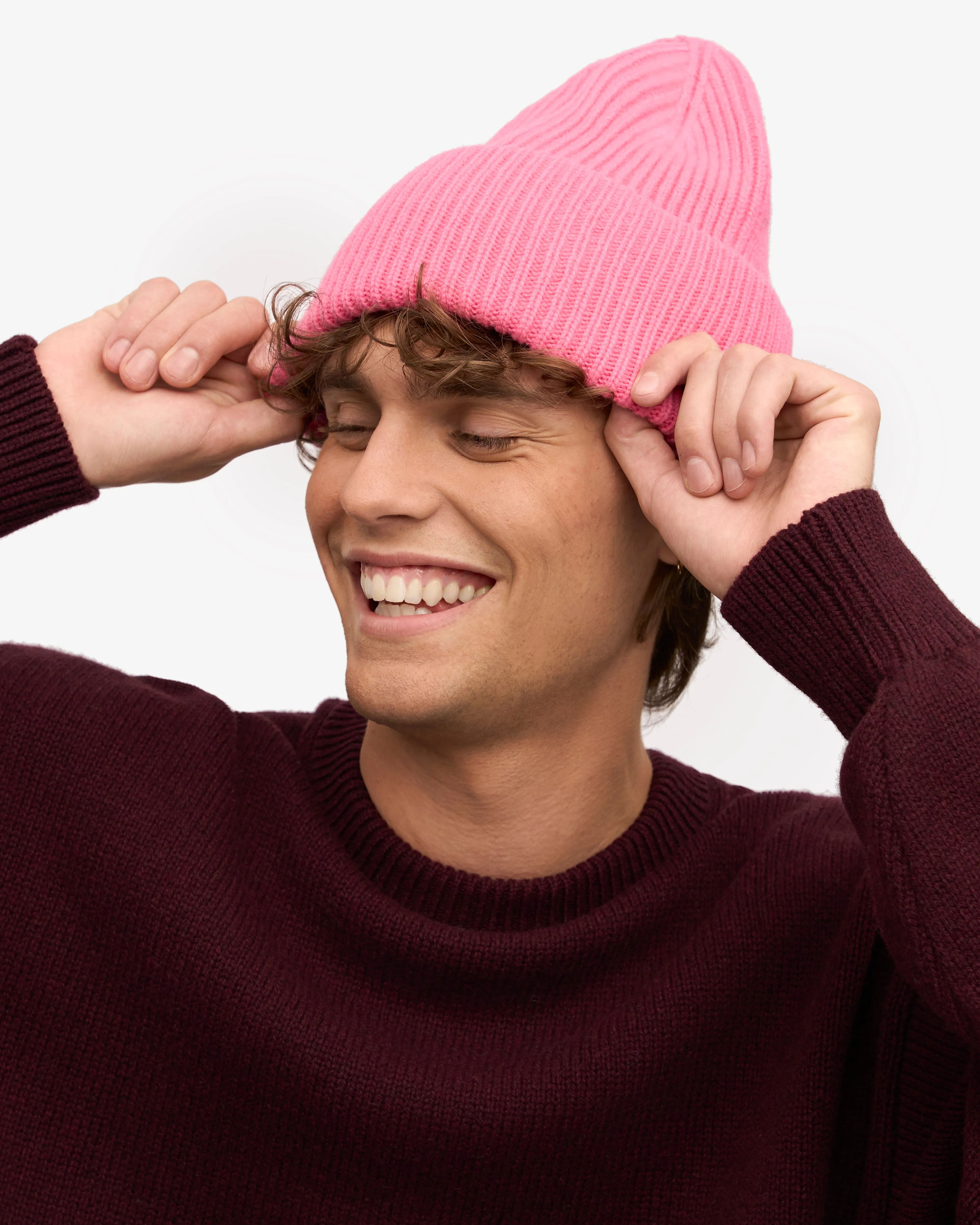 Merino Wool Hat - Bubblegum Pink