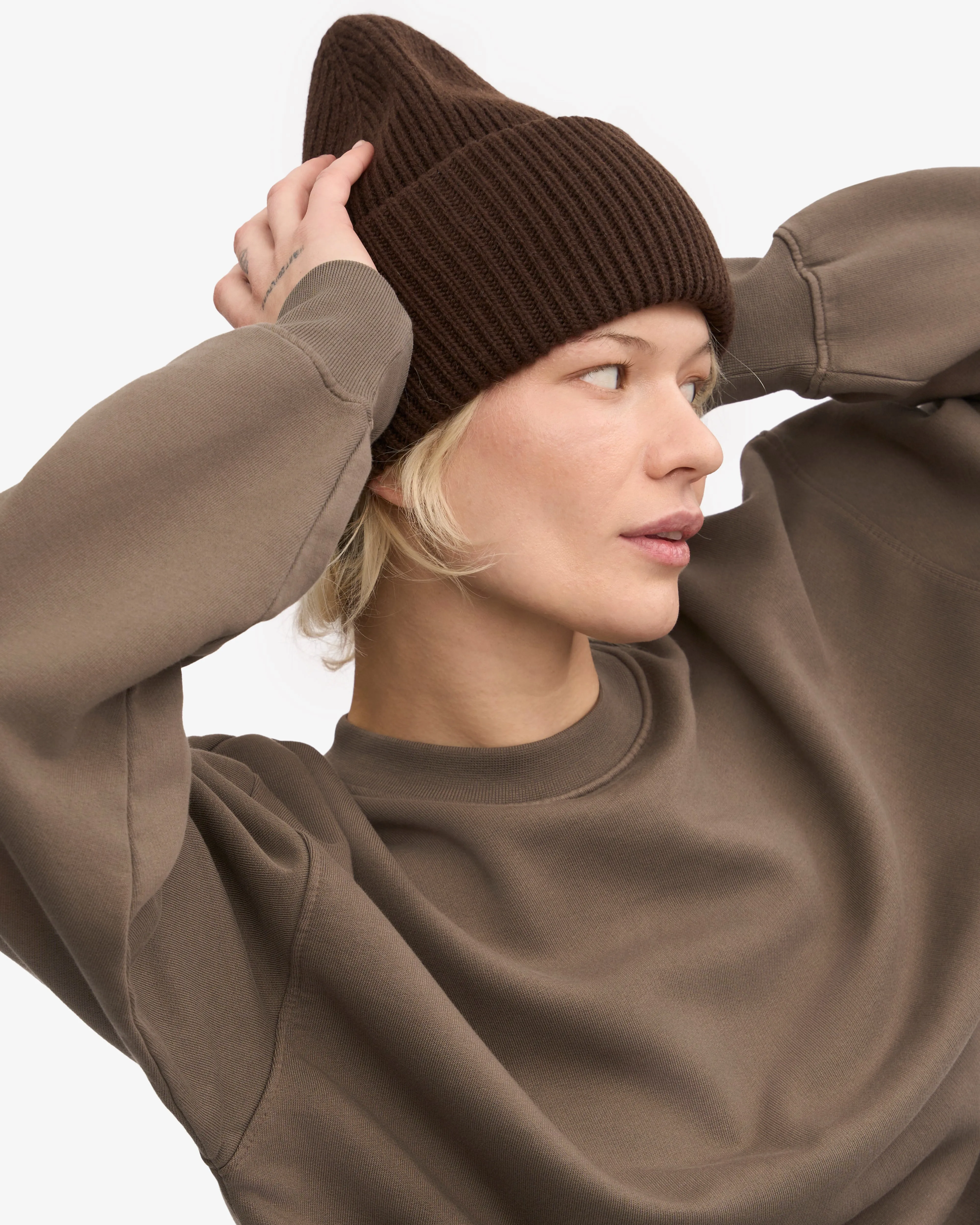 Merino Wool Hat - Coffee Brown