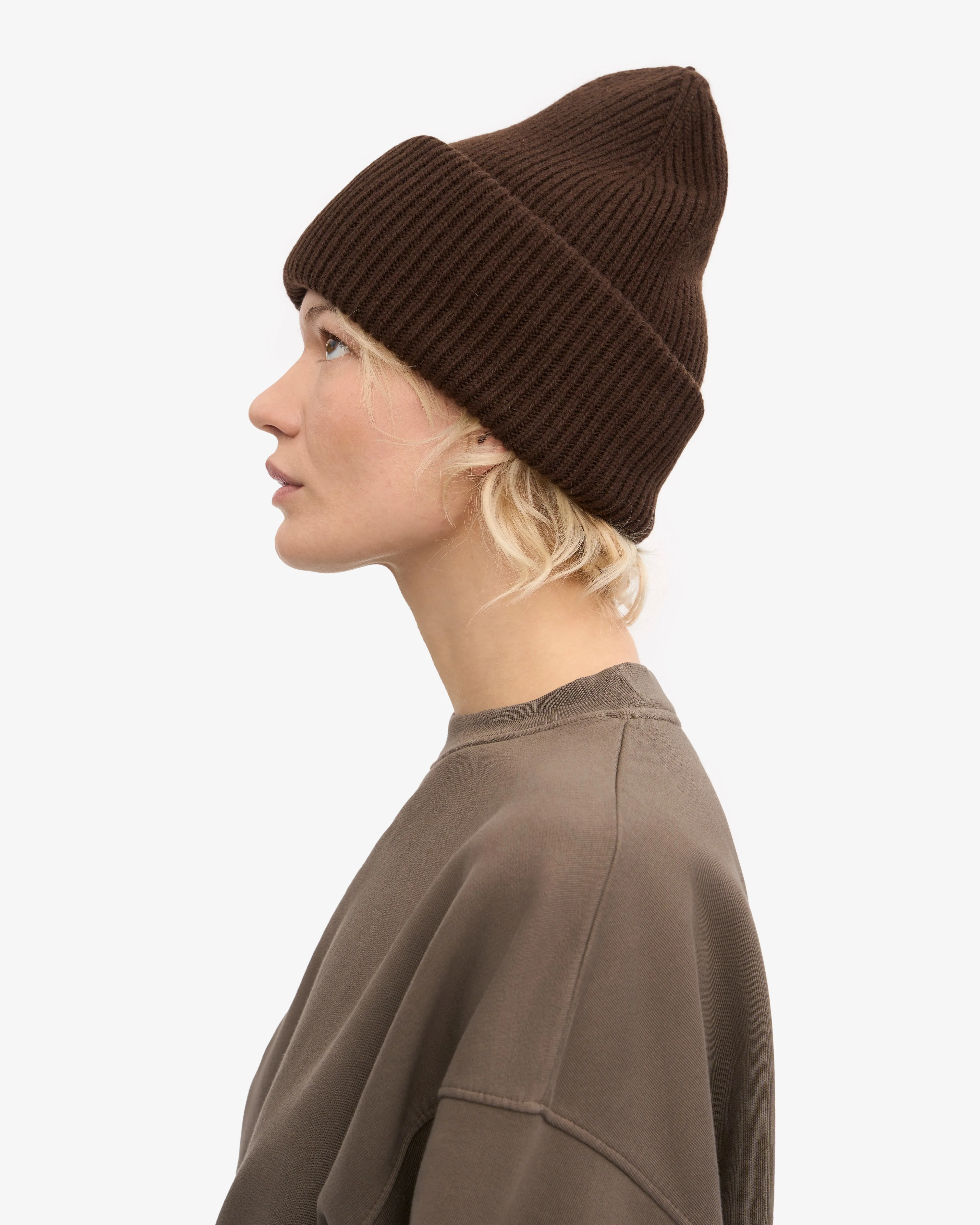 Merino Wool Hat - Coffee Brown