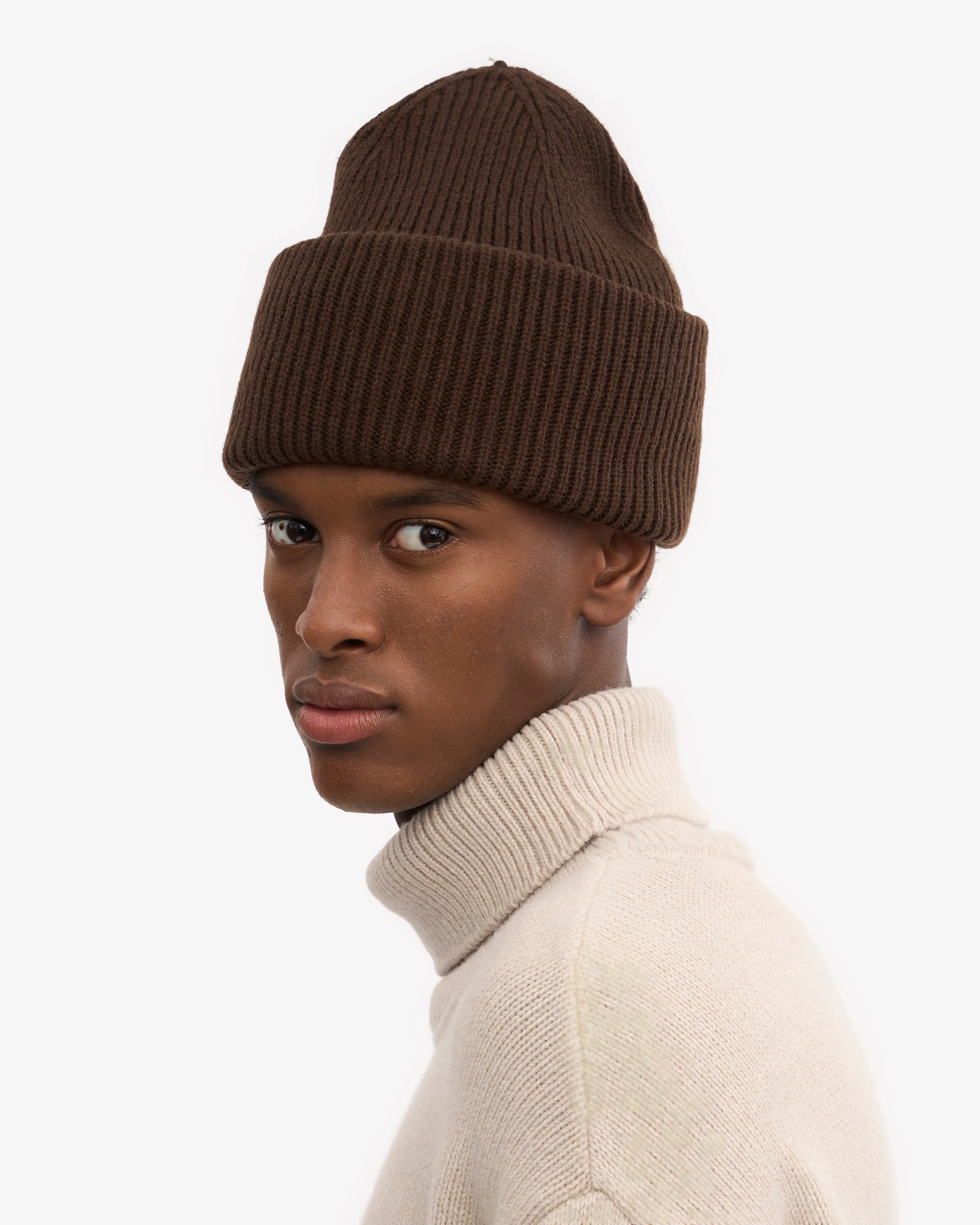 Merino Wool Hat - Coffee Brown