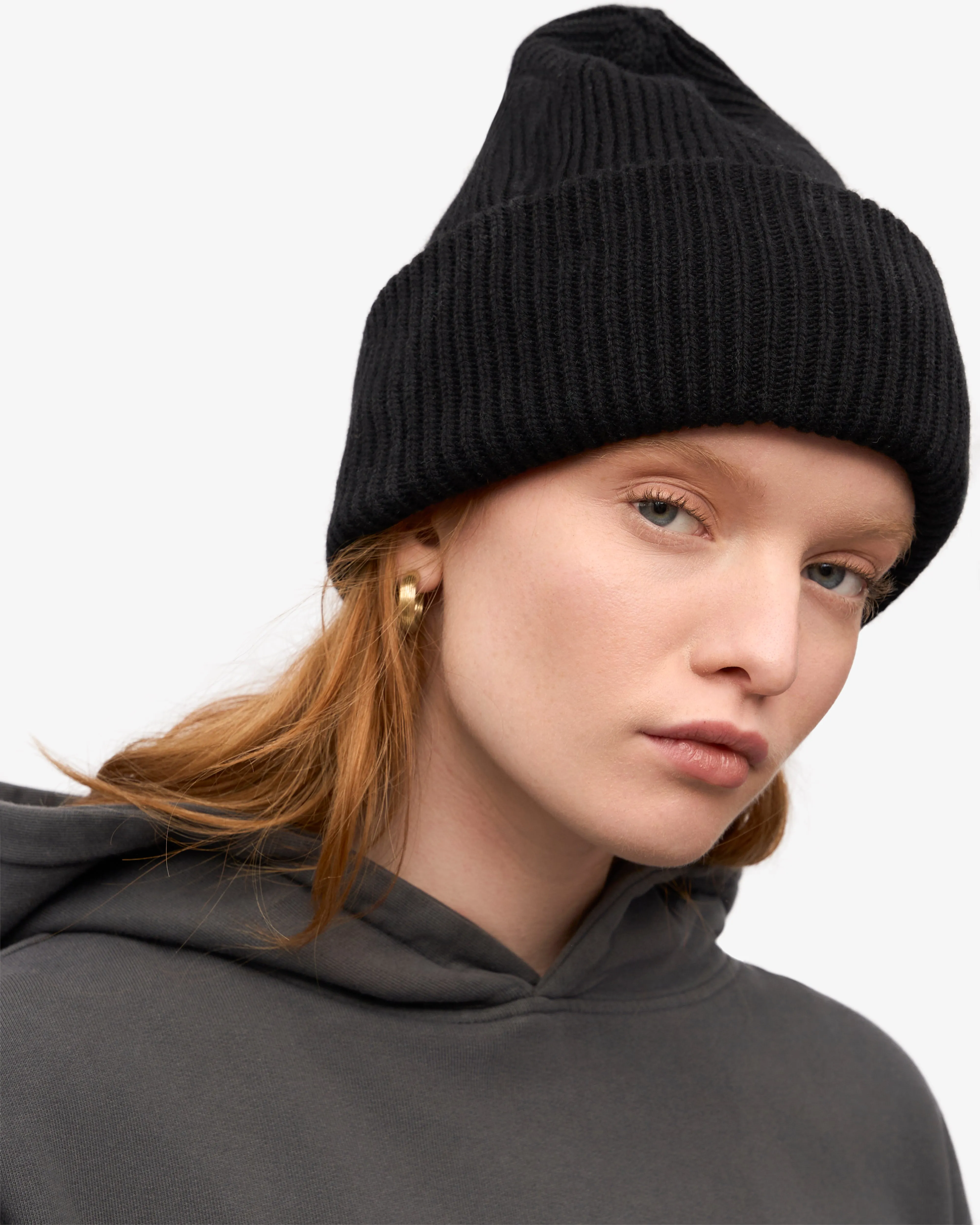 Merino Wool Hat - Deep Black