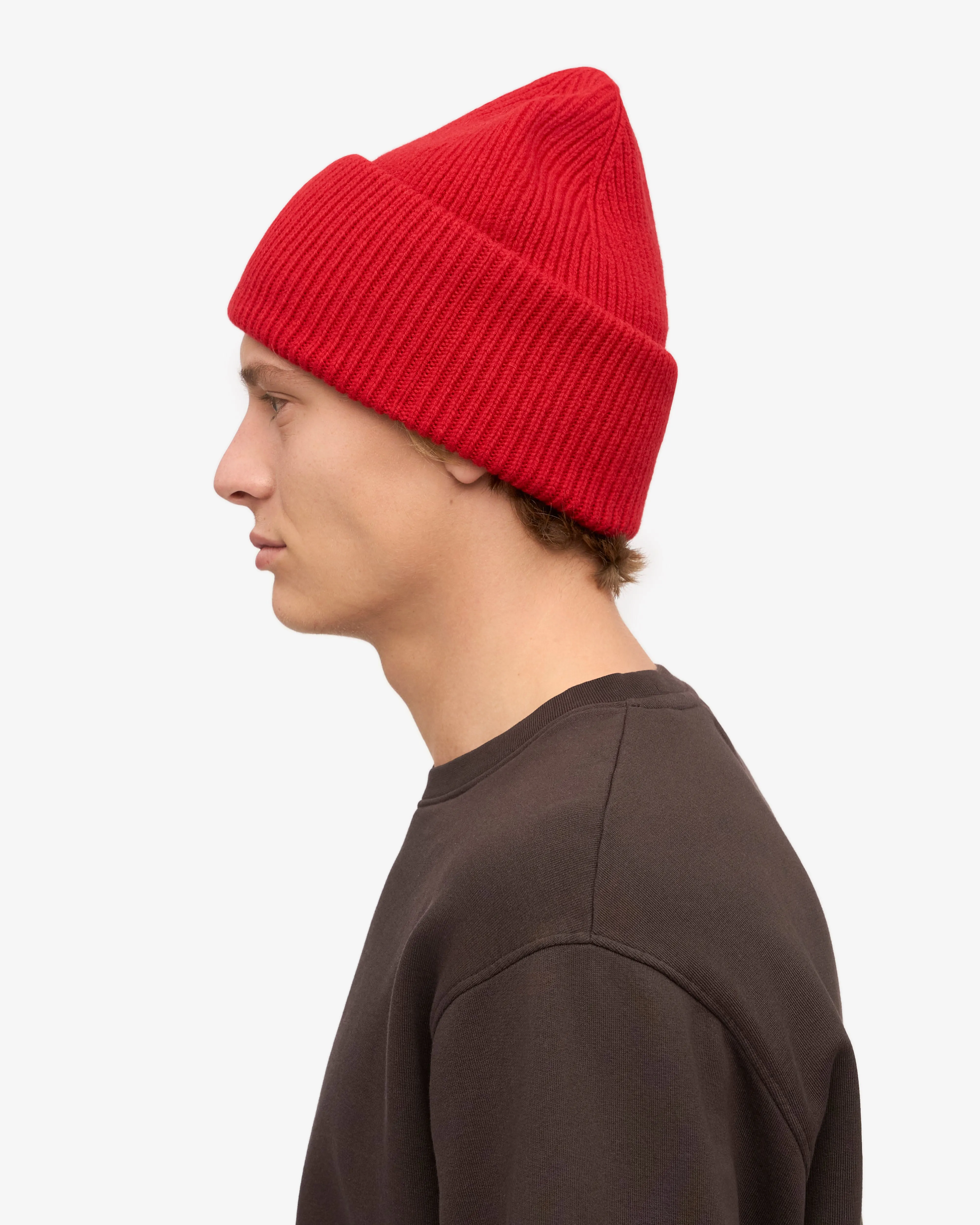 Merino Wool Hat - Scarlet Red